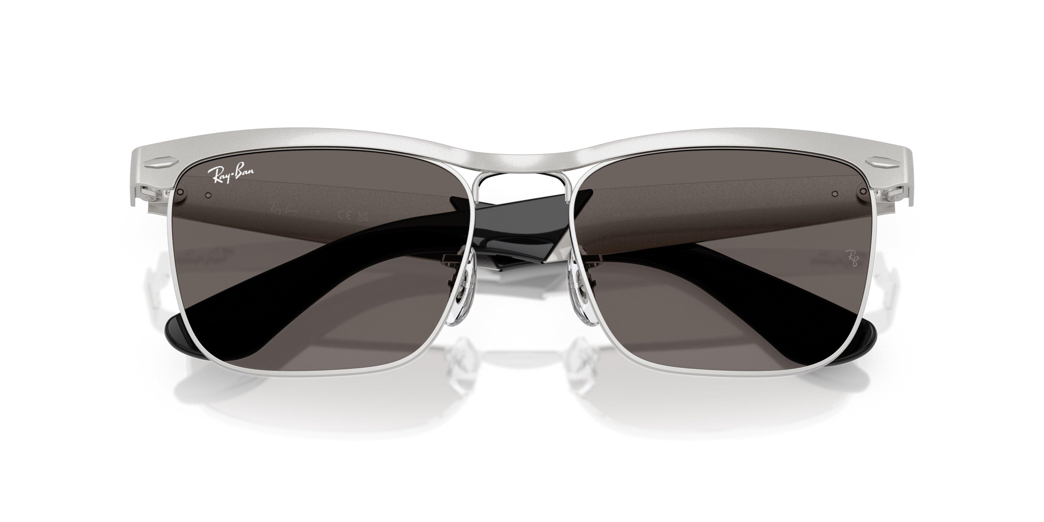 Ray-Ban Wayfarer Deluxe Dark Grey Sunglasses - Matte Silver - SILVER Thumbnail View 5