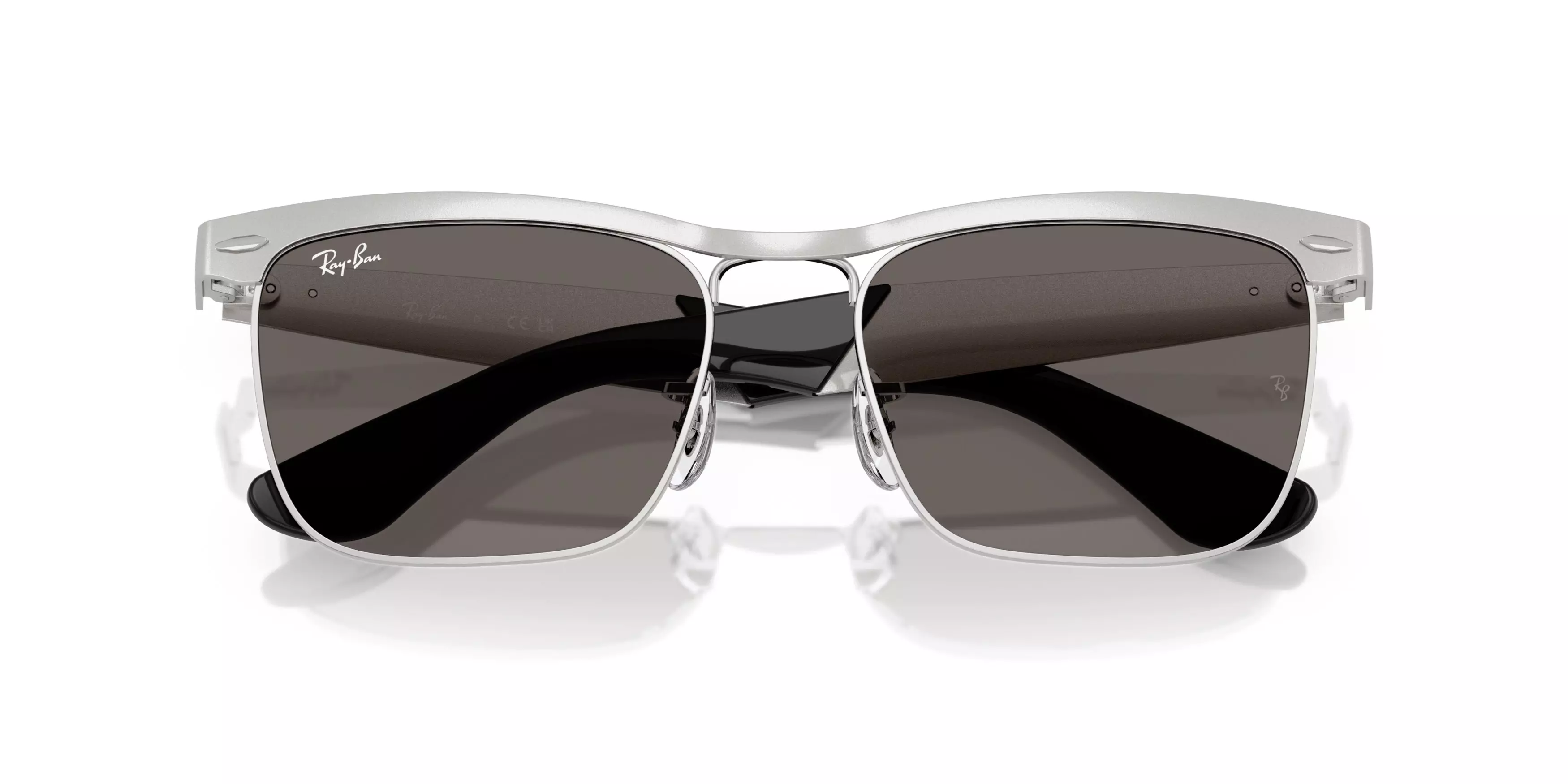 Ray-Ban Wayfarer Deluxe Dark Grey Sunglasses - Matte Silver - SILVER