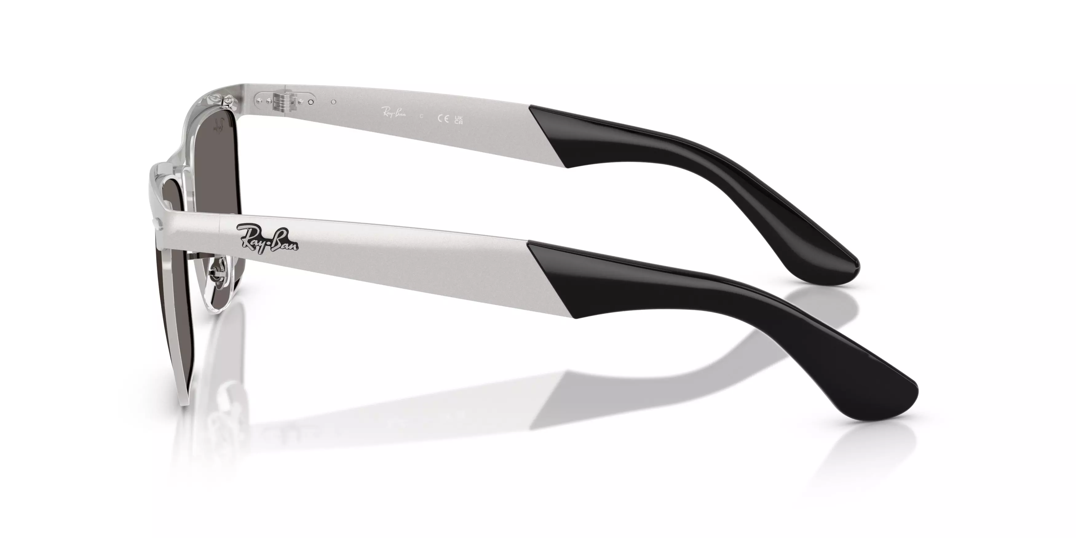 Ray-Ban Wayfarer Deluxe Dark Grey Sunglasses - Matte Silver - SILVER