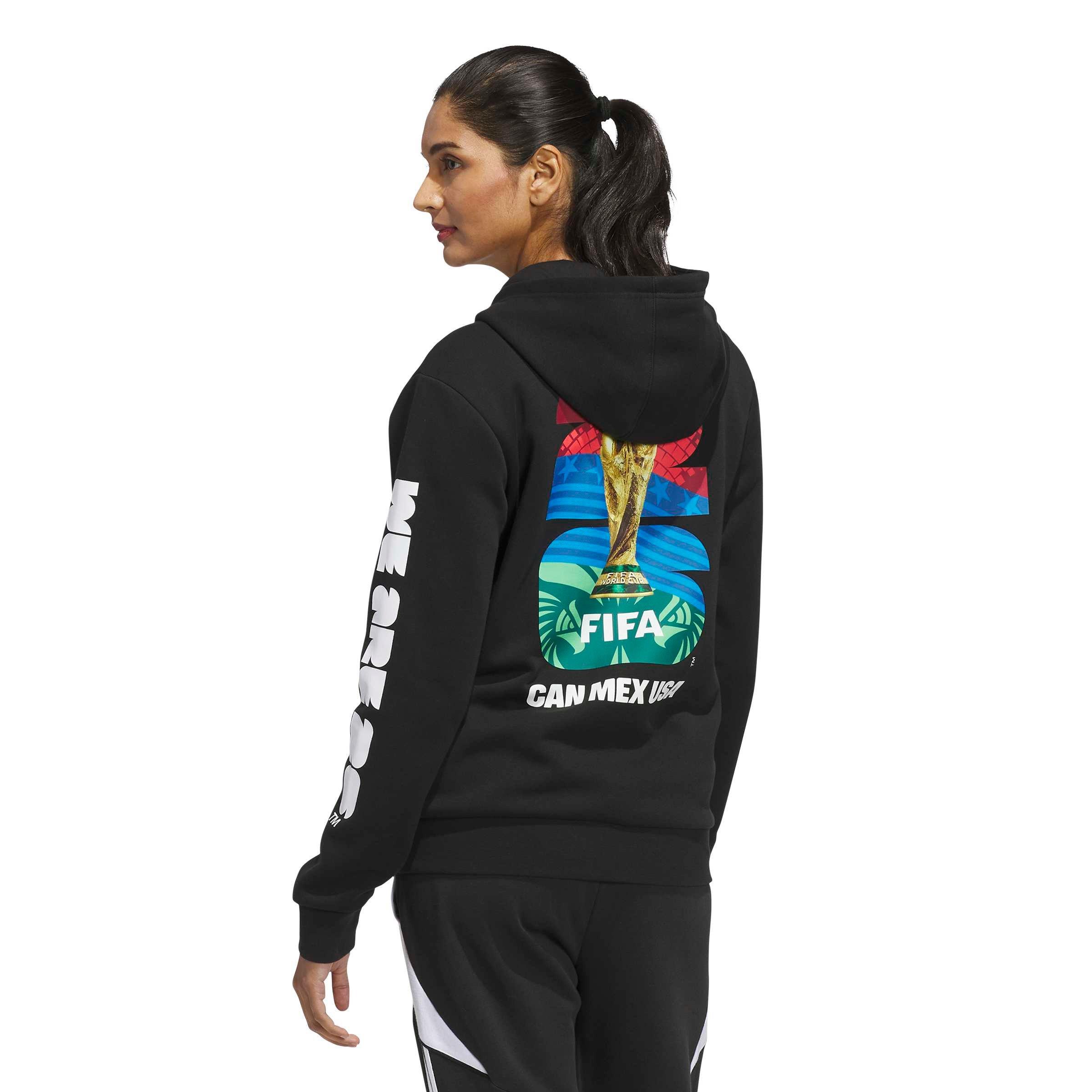 adidas Women's FIFA World Cup 26 Match Ball Graphic Hoodie - Black - BLACK Thumbnail View 2