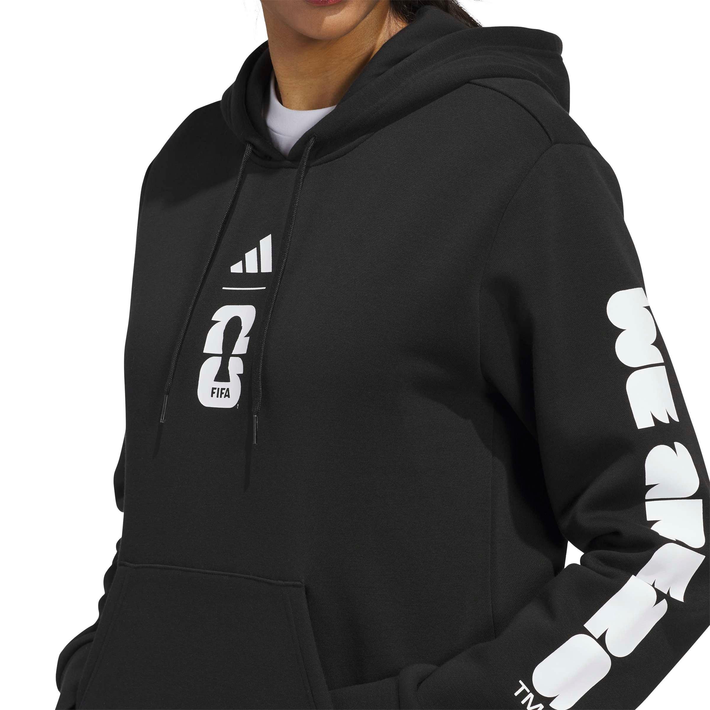 adidas Women's FIFA World Cup 26 Match Ball Graphic Hoodie - Black - BLACK Thumbnail View 3