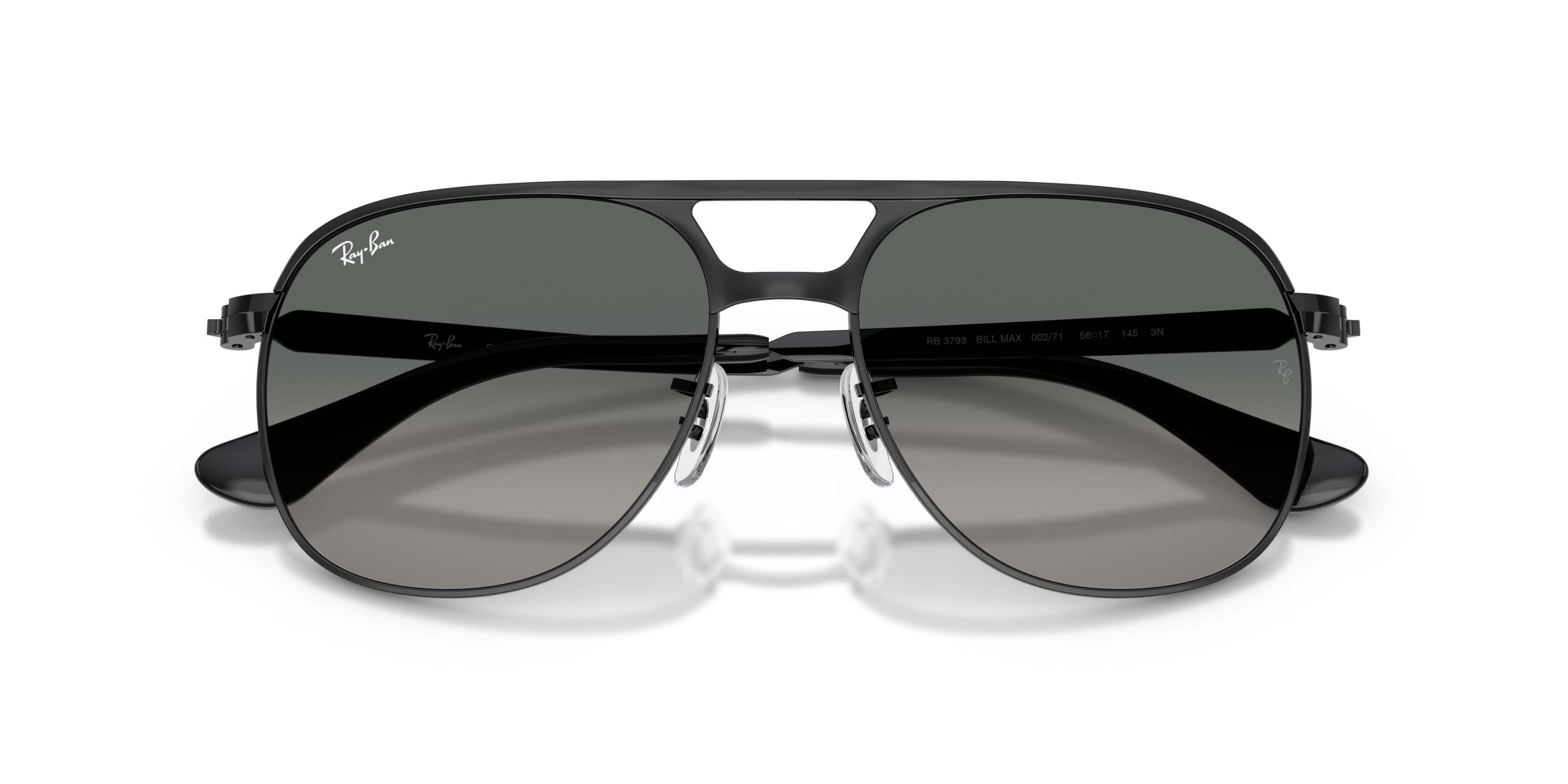 Ray-Ban Bill Max Light Grey Gradient Dark Grey Sunglasses - Black - BLACK/GREY