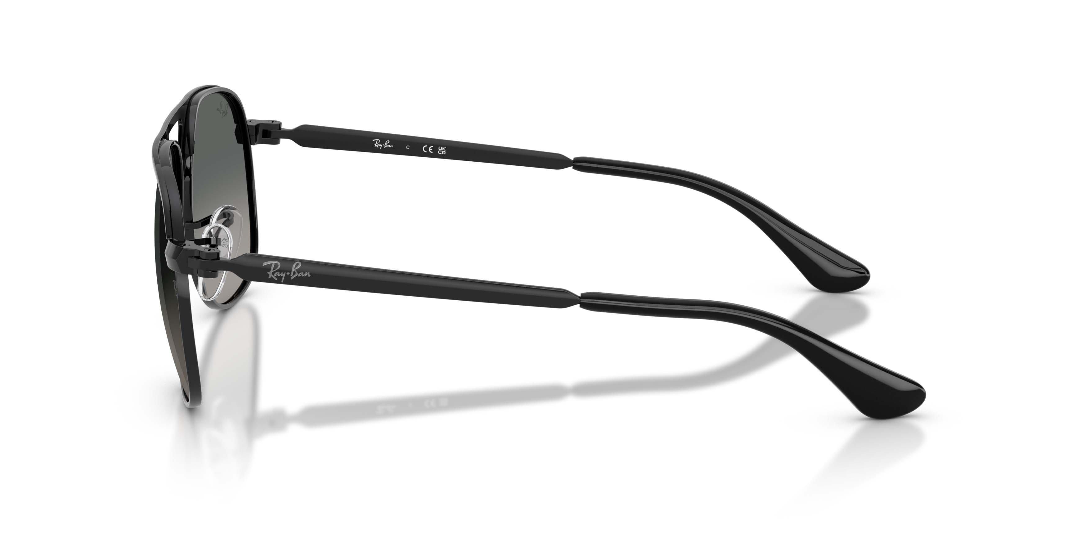 Ray-Ban Bill Max Light Grey Gradient Dark Grey Sunglasses - Black - BLACK/GREY