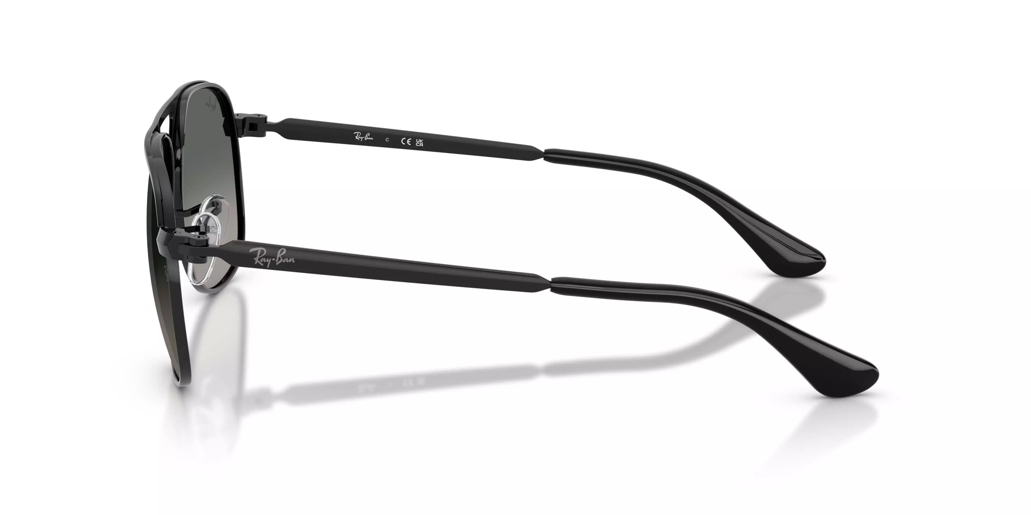 Ray-Ban Bill Max Light Grey Gradient Dark Grey Sunglasses - Black - BLACK/GREY