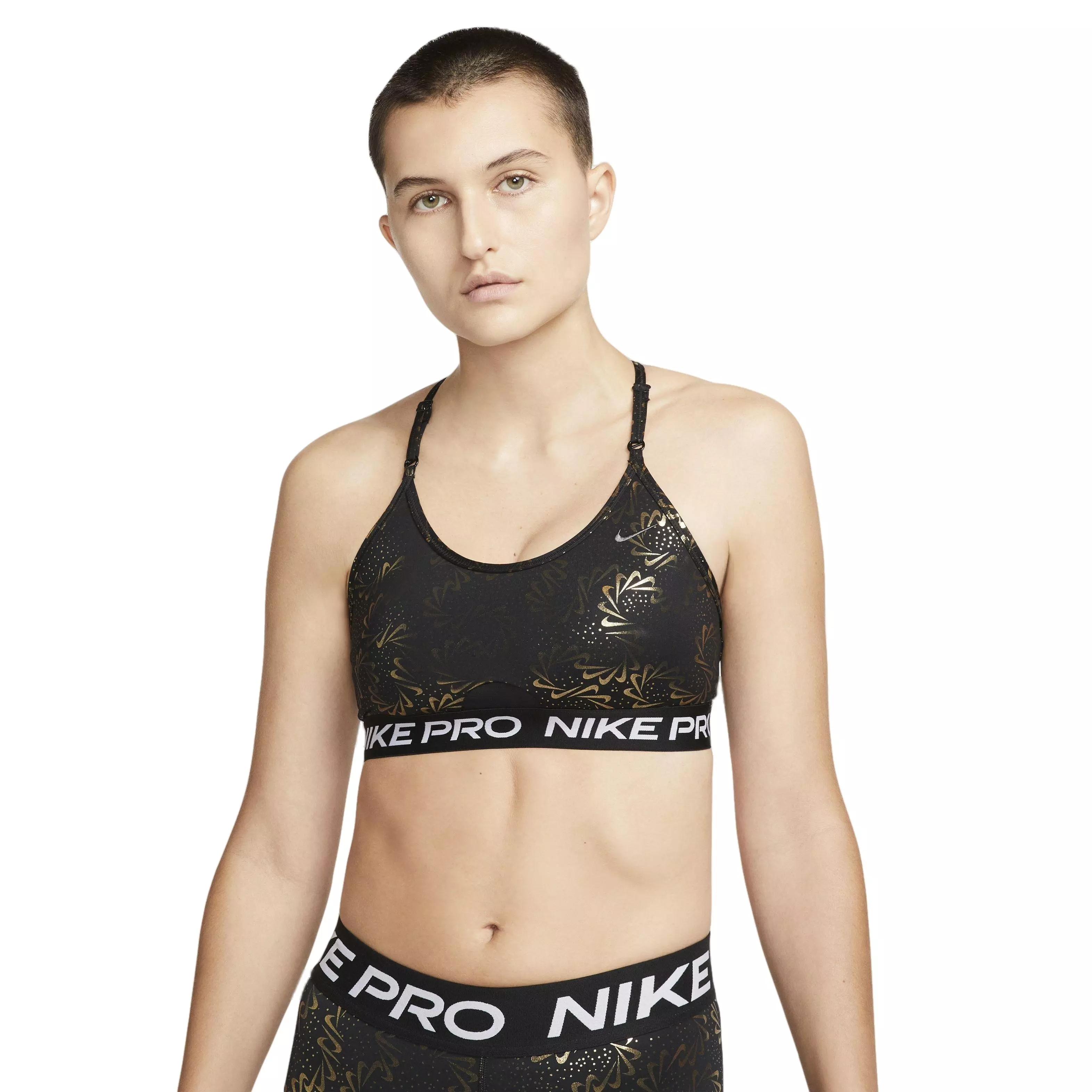Nike Women's Pro Indy Light-Support Padded Strappy Sparkle Sports Bra -  Hibbett