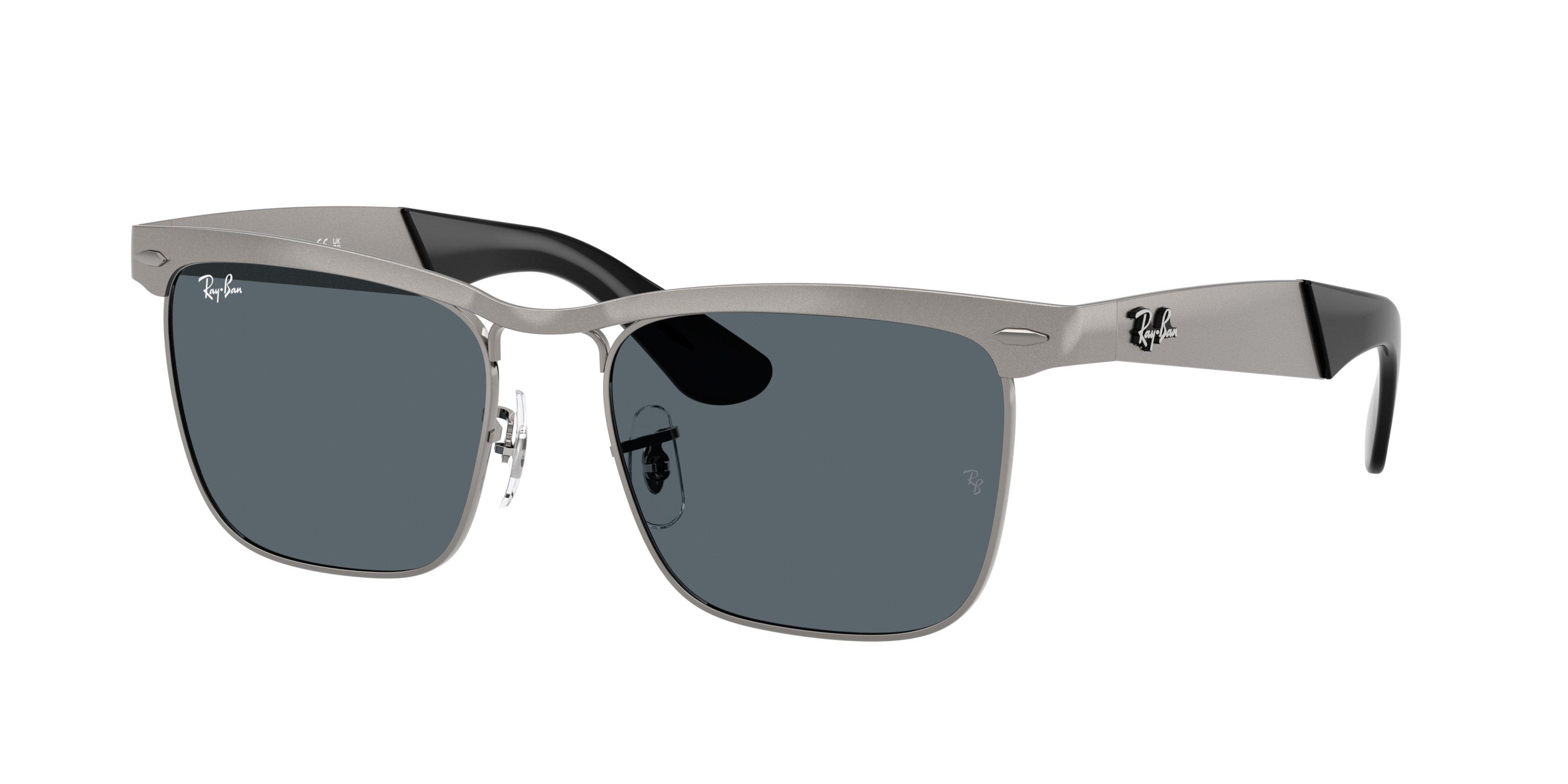 Ray-Ban Wayfarer Deluxe Blue Sunglasses - Matte Gunmental - GREY/BLUE Thumbnail View 1