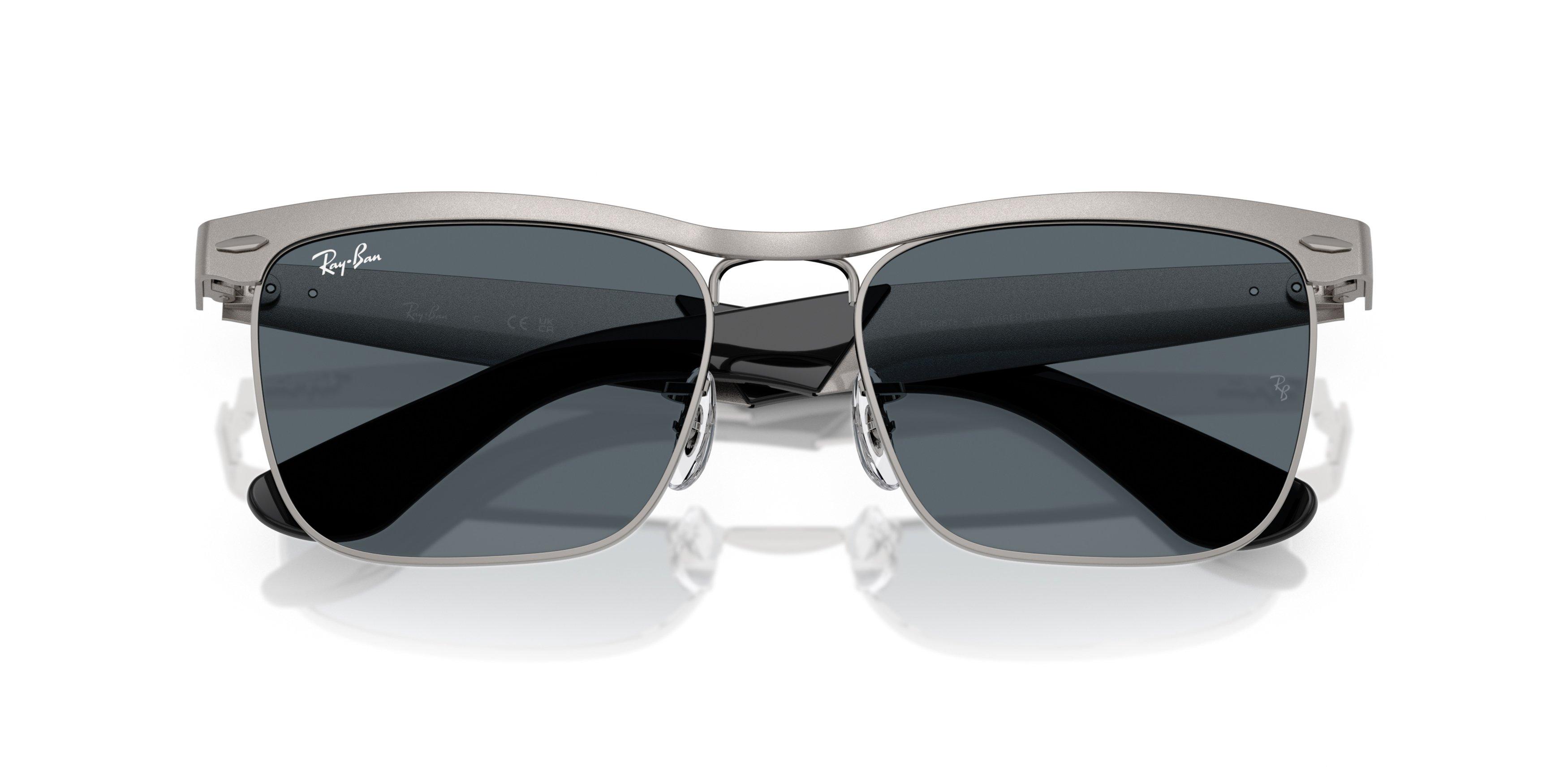 Ray-Ban Wayfarer Deluxe Blue Sunglasses - Matte Gunmental - GREY/BLUE Thumbnail View 5