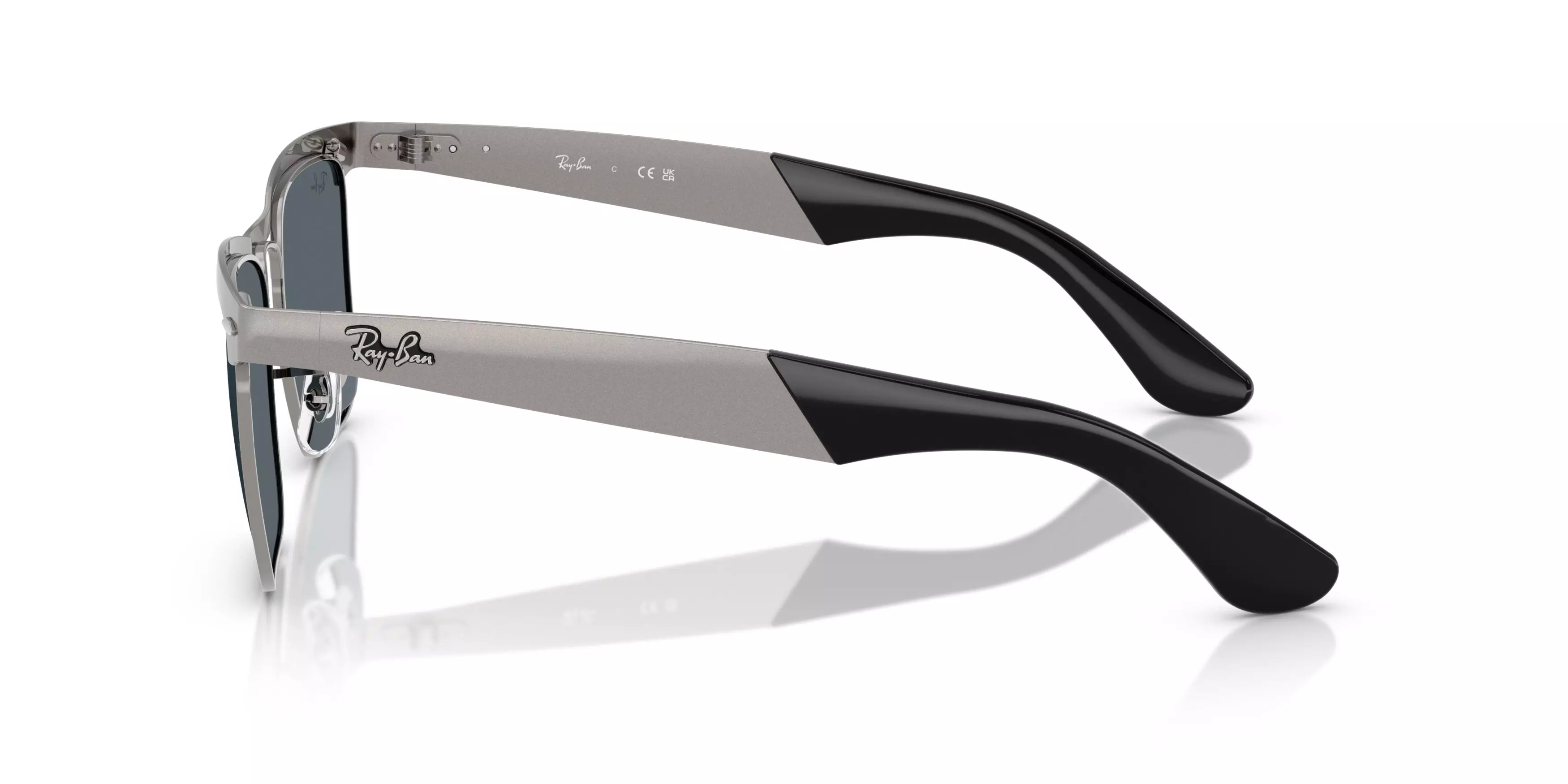 Ray-Ban Wayfarer Deluxe Blue Sunglasses - Matte Gunmental - GREY/BLUE