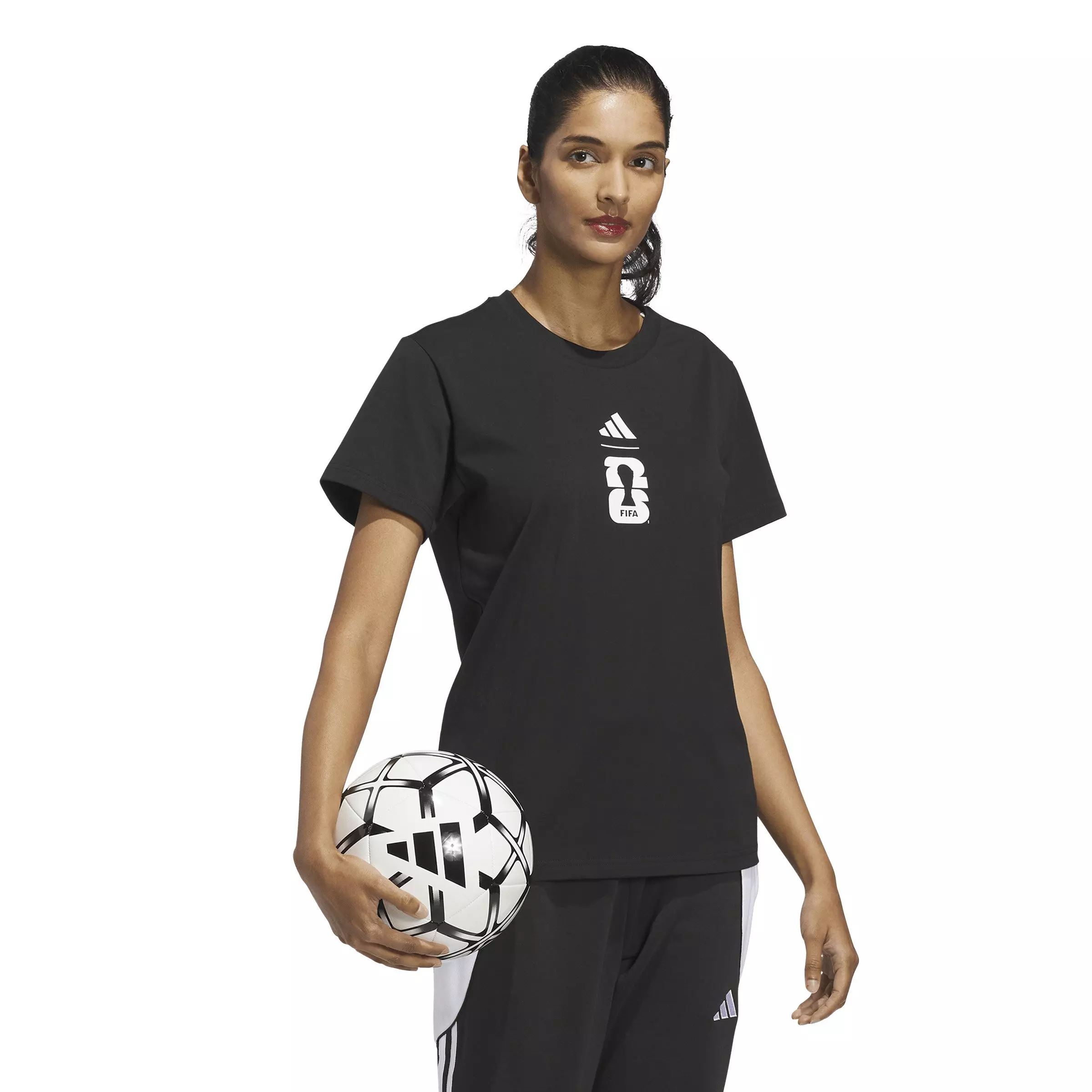 adidas Women's FIFA World Cup 26 Match Ball Graphic T-Shirt - Black - BLACK