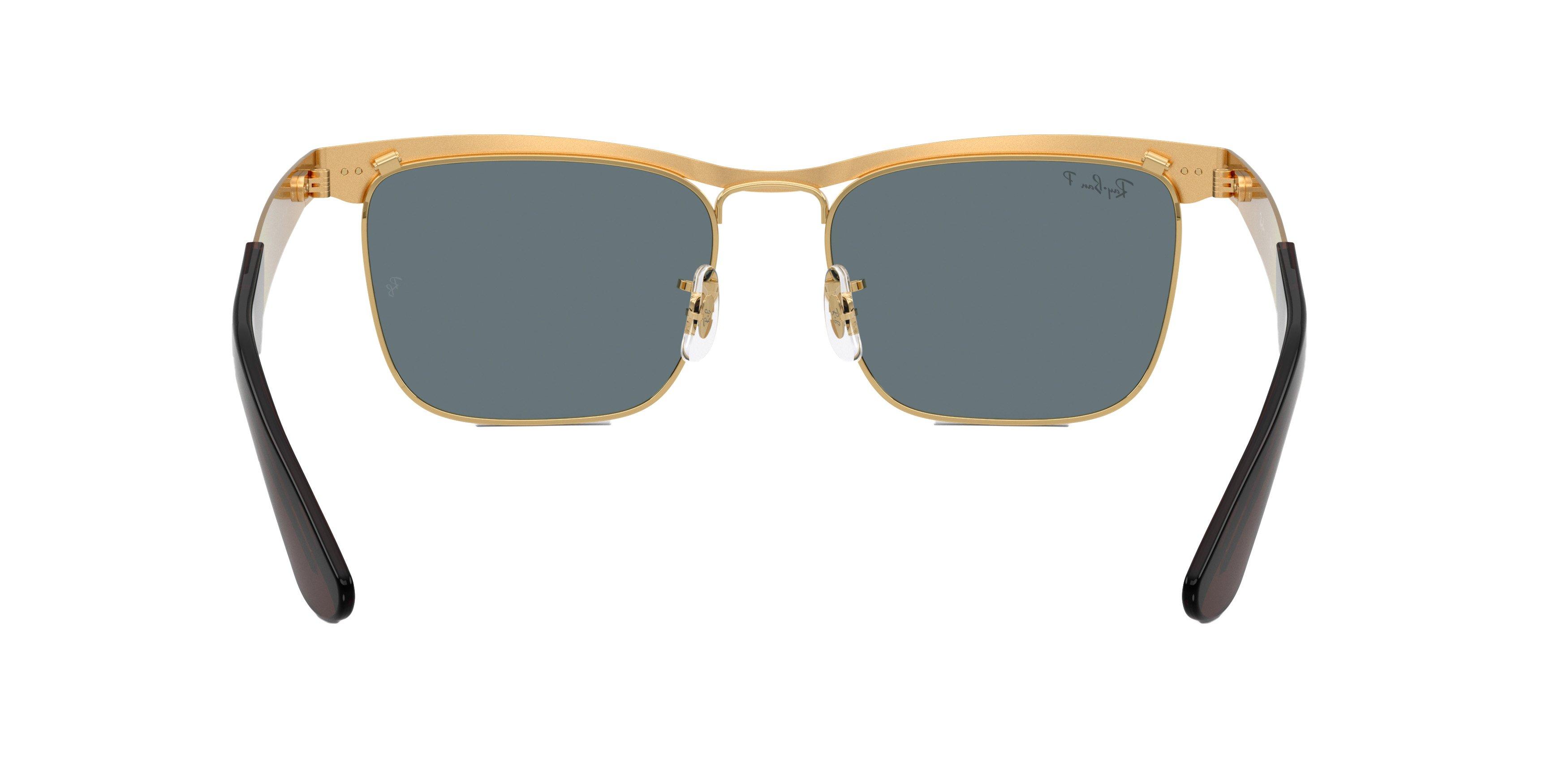 Ray-Ban Wayfarer Deluxe Dark Blue Sunglasses - Matte Gold - GOLD/DARK BLUE Thumbnail View 2