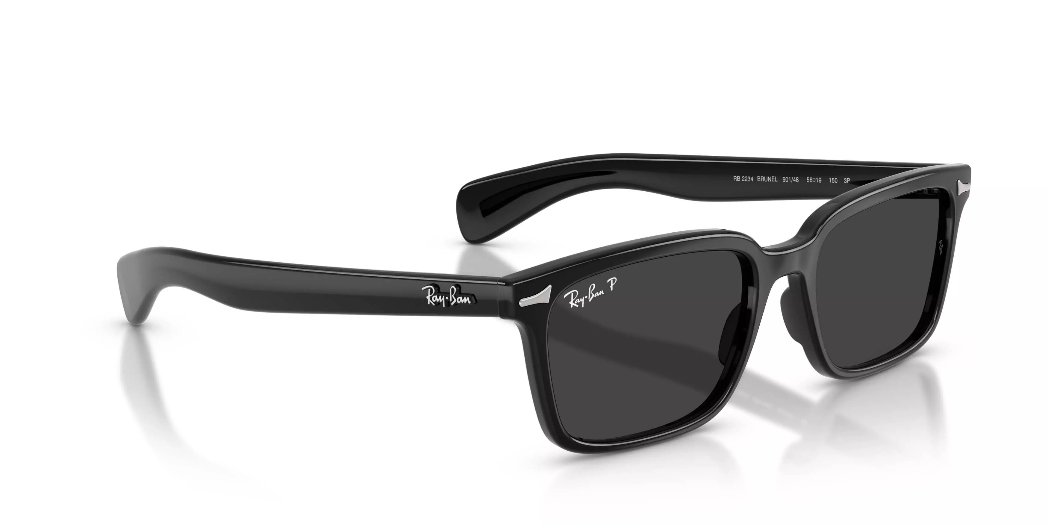 Ray-Ban Brunel Black Polarized Sunglasses - Black - BLACK
