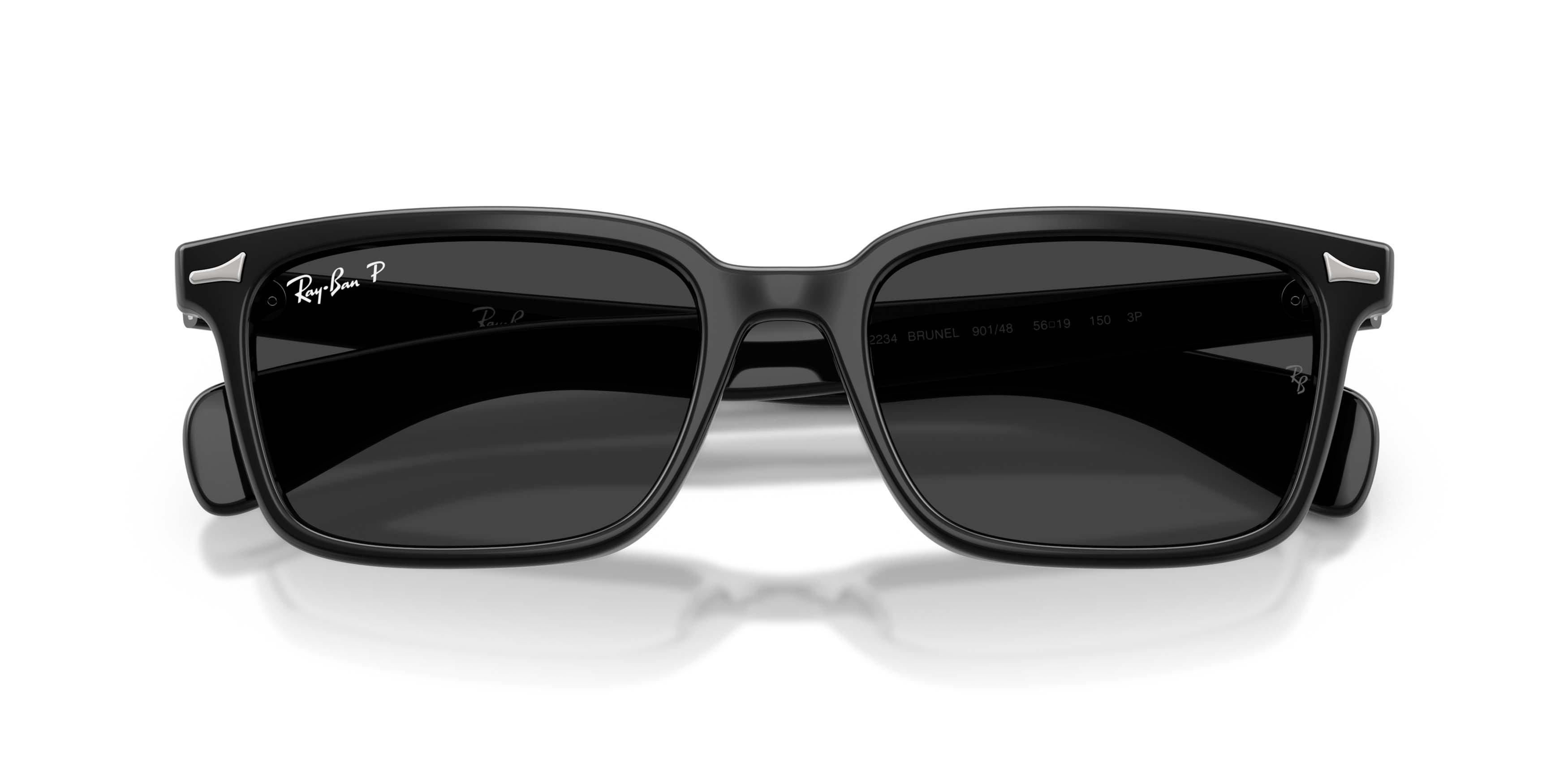 Ray-Ban Brunel Black Polarized Sunglasses - Black - BLACK