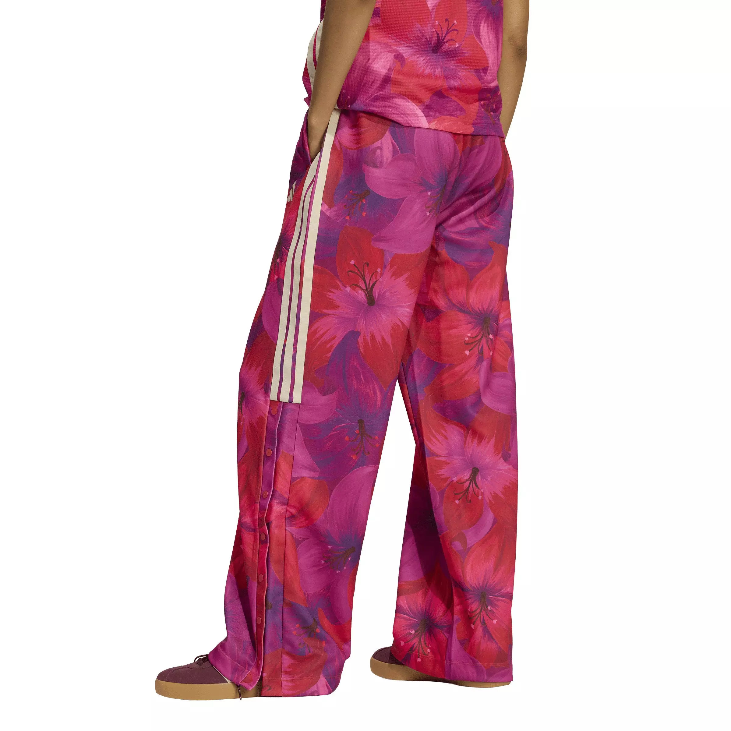 adidas Women's x FARM Rio House of Tiro Track Pants - Pink/Red - PINK/RED