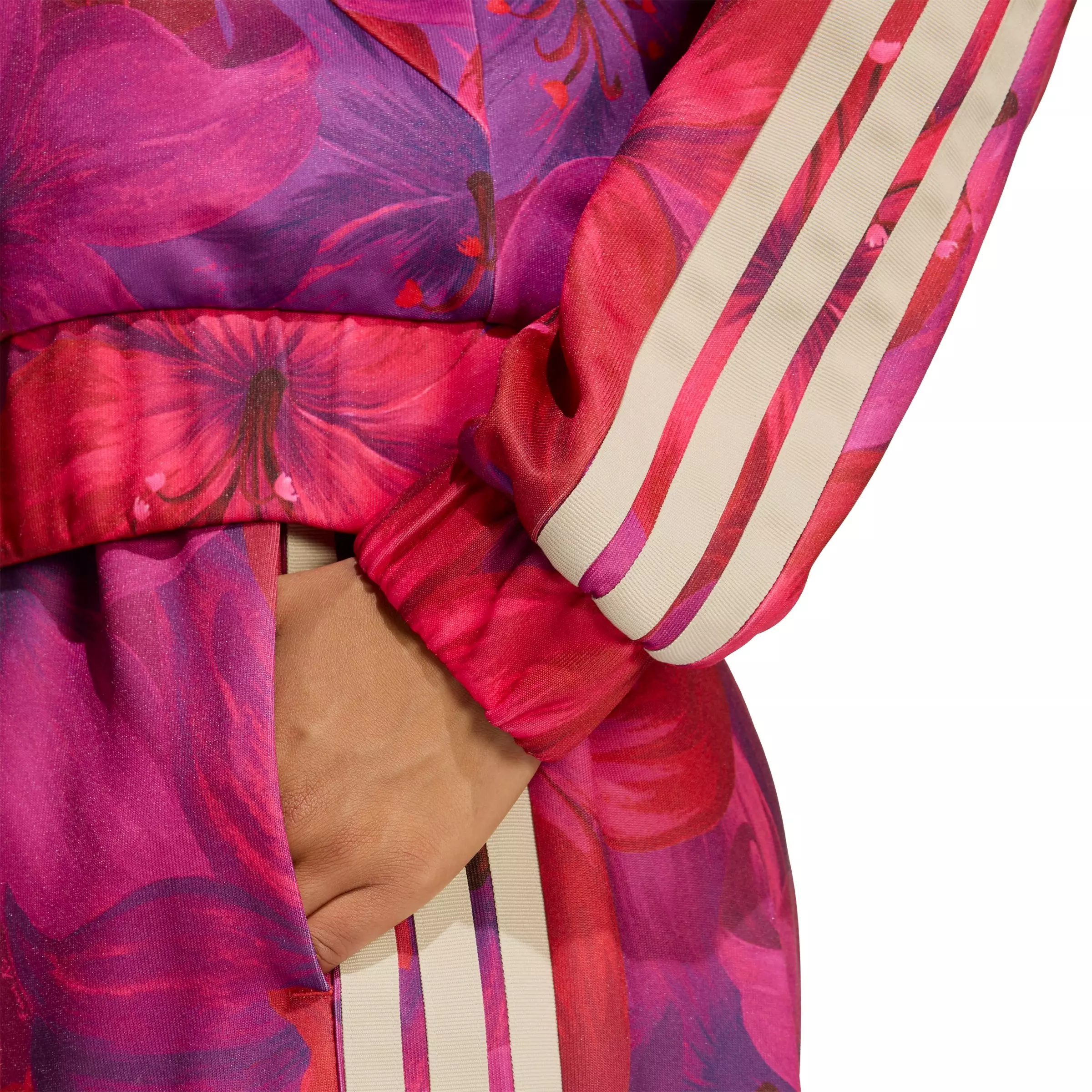 adidas Women's x FARM Rio House of Tiro Track Top - Pink/Red - PINK/RED