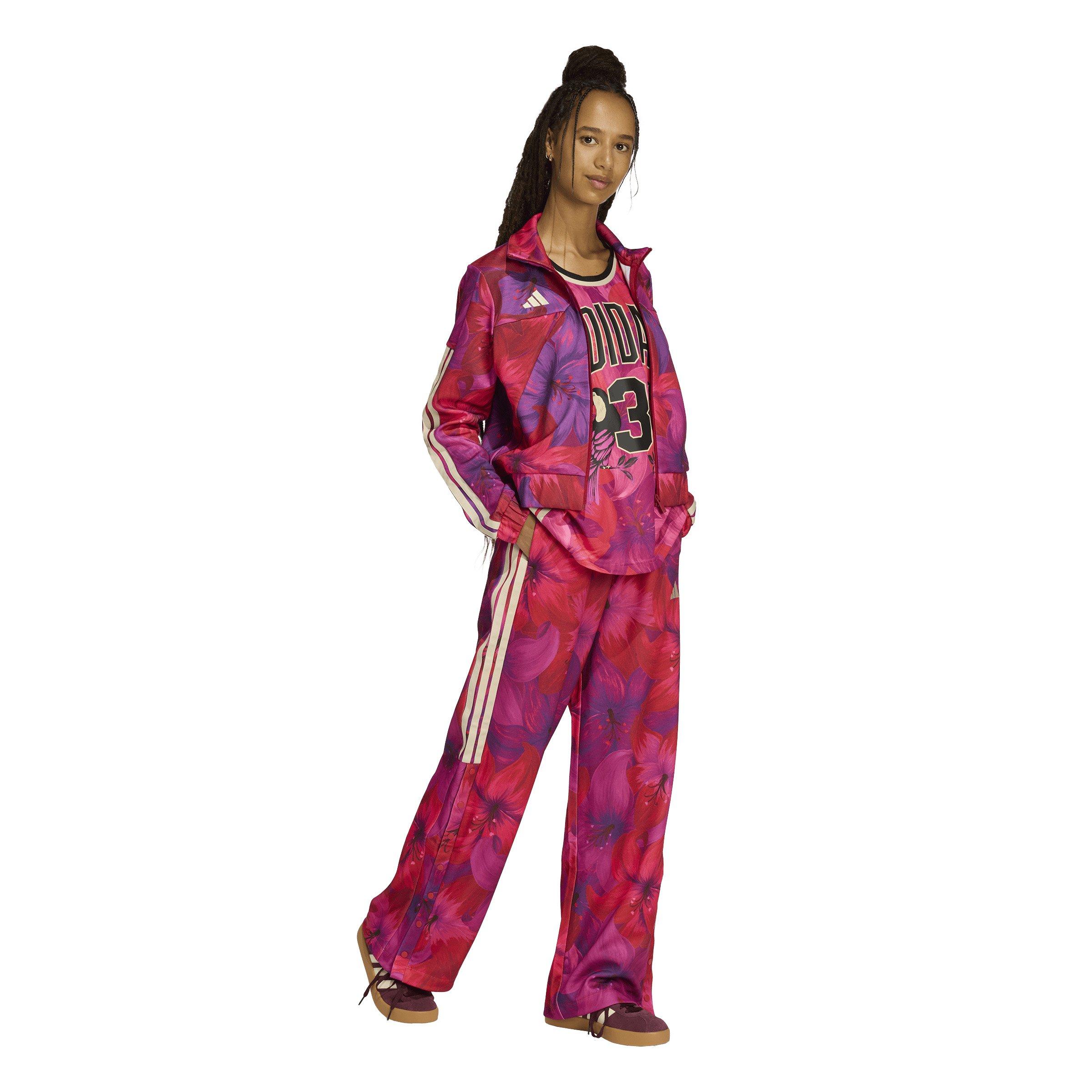 adidas Women's x FARM Rio House of Tiro Track Top - Pink/Red - PINK/RED Thumbnail View 5