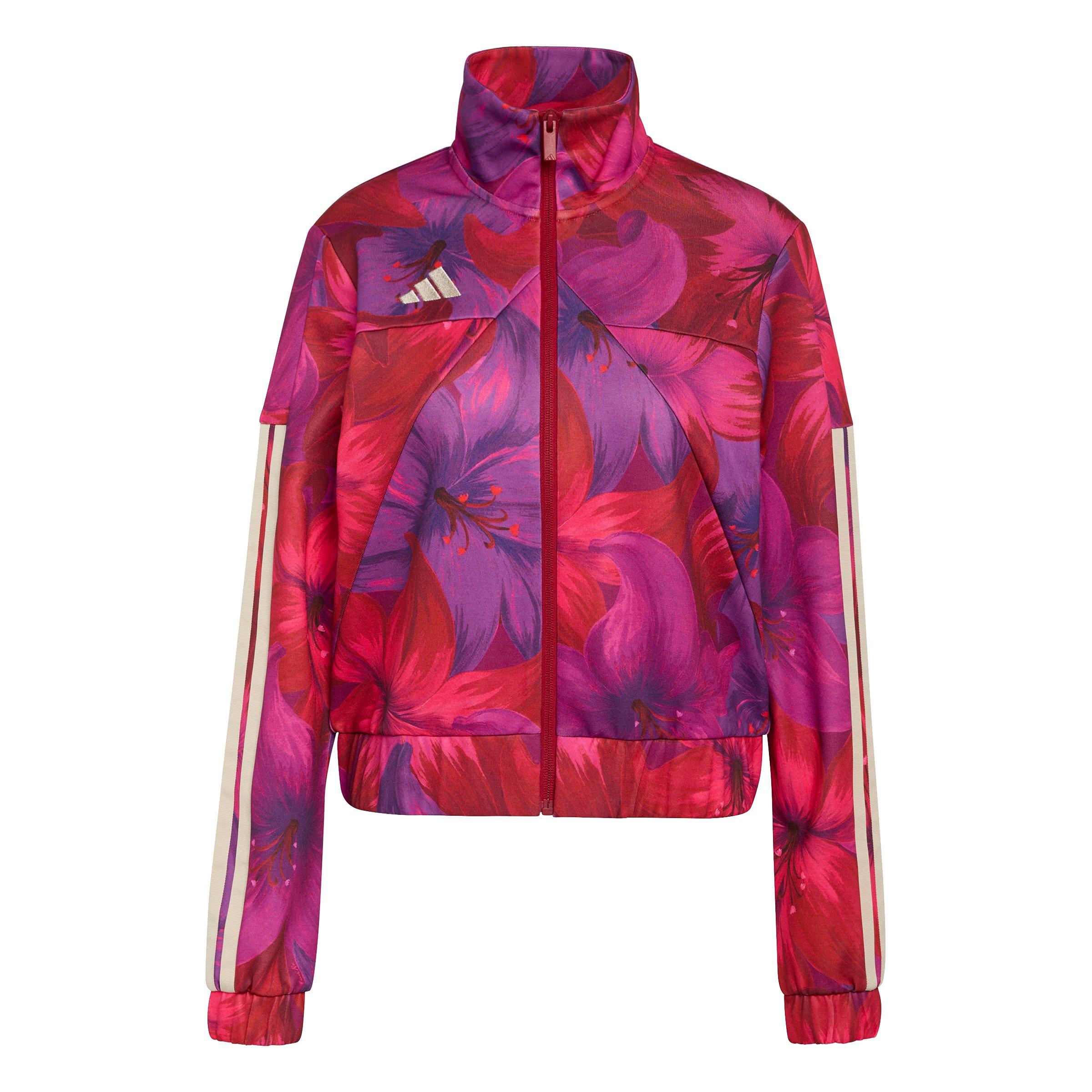 adidas Women's x FARM Rio House of Tiro Track Top - Pink/Red - PINK/RED Thumbnail View 6