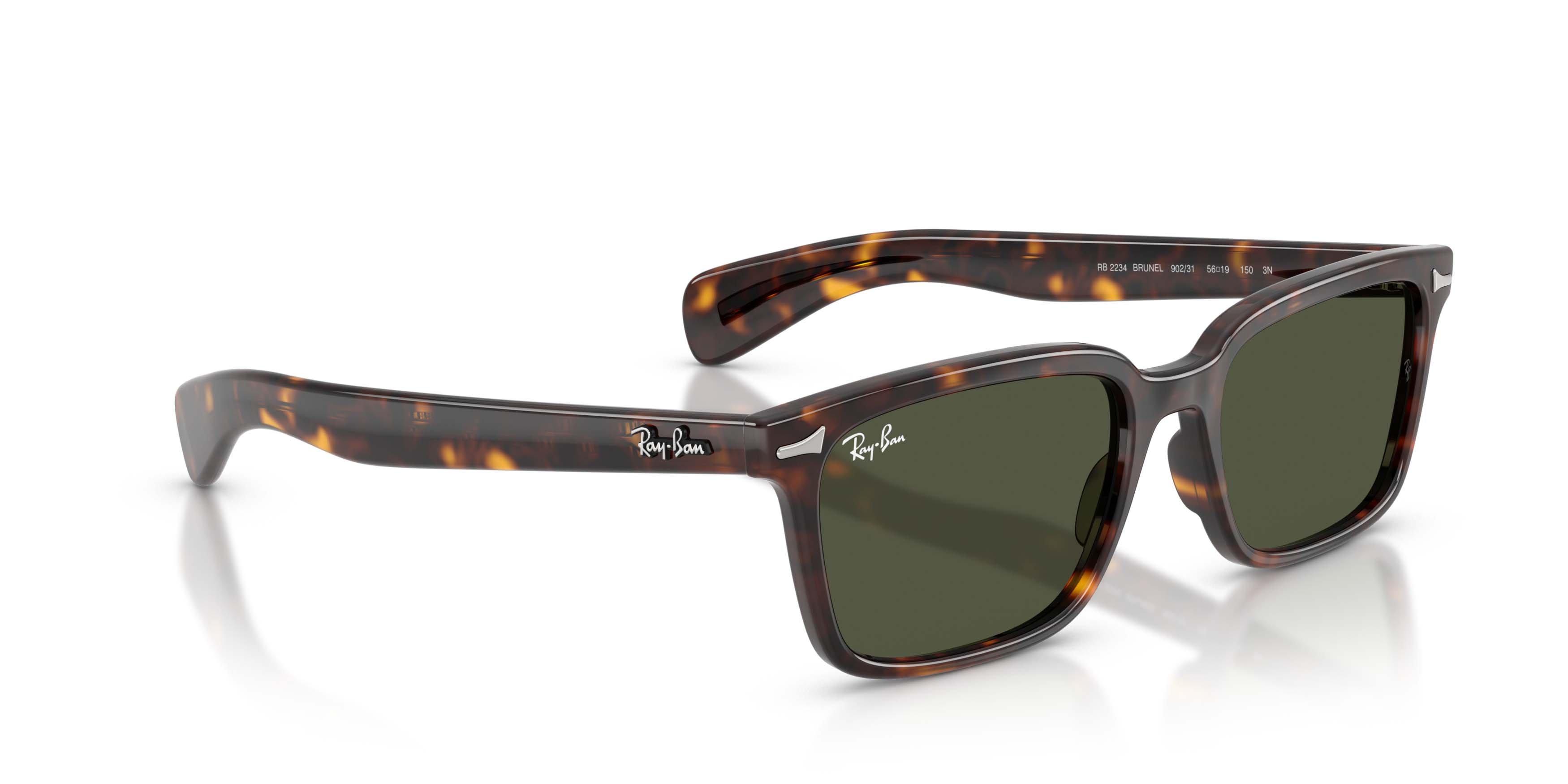 Ray-Ban Brunel Dark Green Sunglasses - Havana - BROWN/GREEN