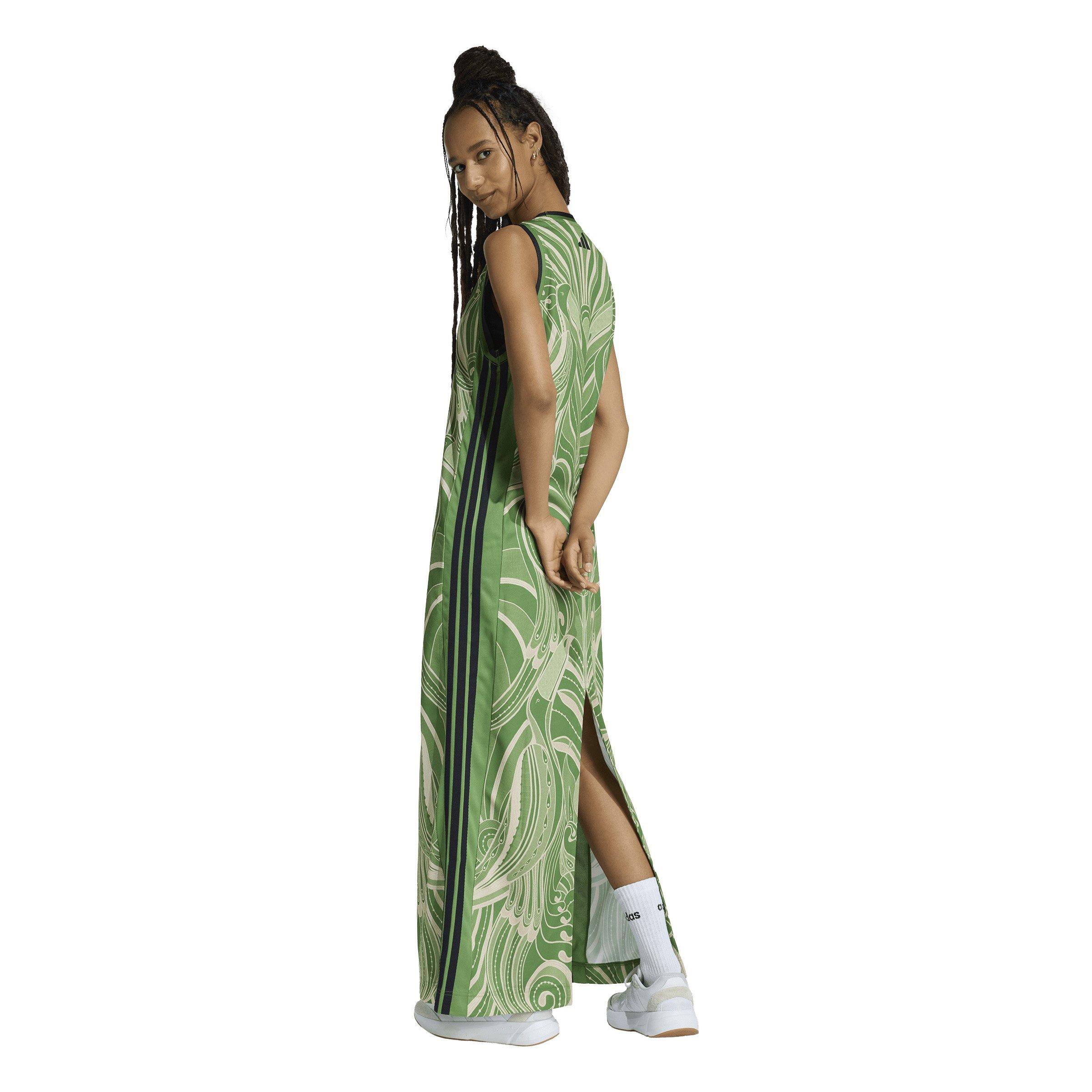 adidas Women's x FARM Rio Premium Dress - Green/Black - GREEN/BLACK Thumbnail View 2