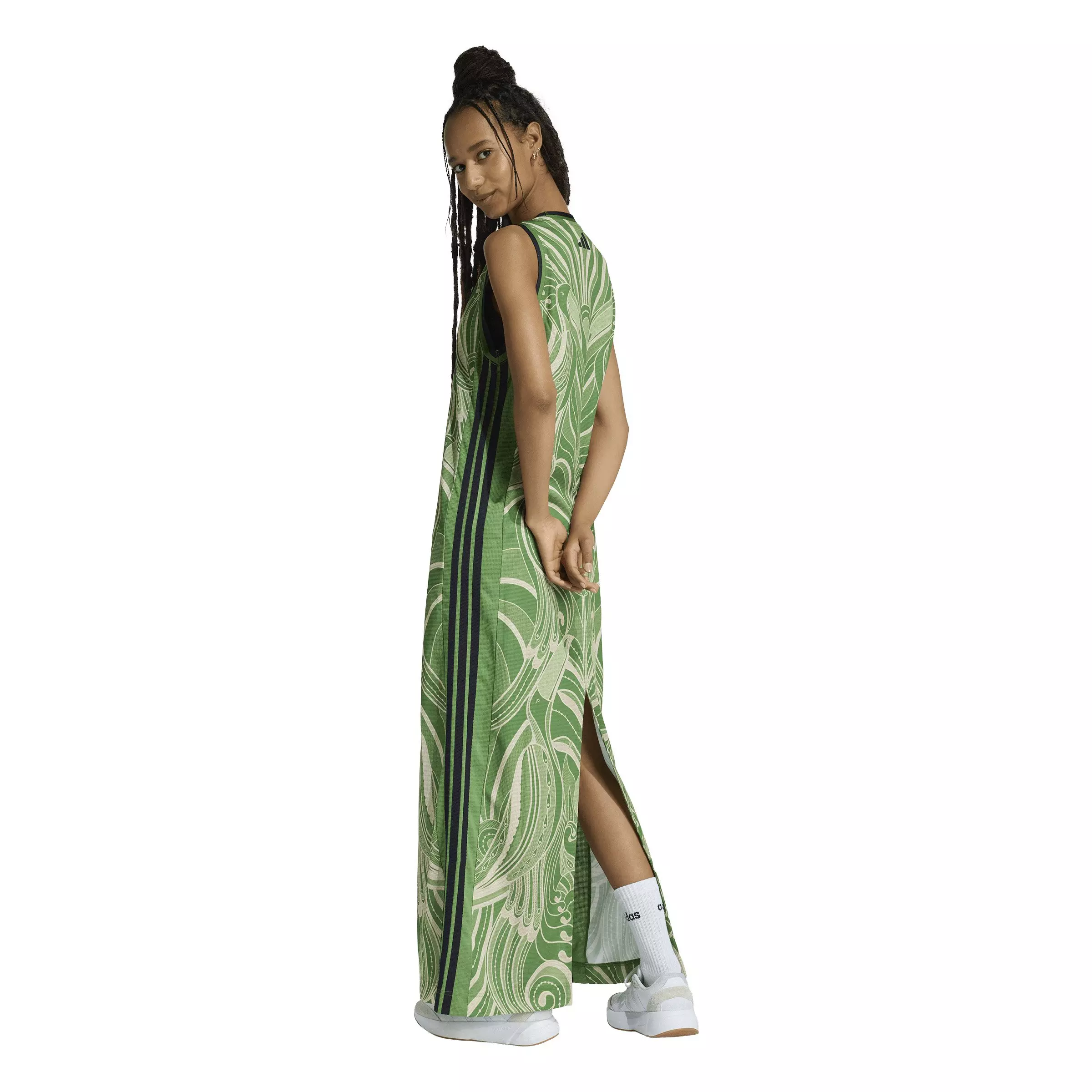 adidas Women's x FARM Rio Premium Dress - Green/Black - GREEN/BLACK