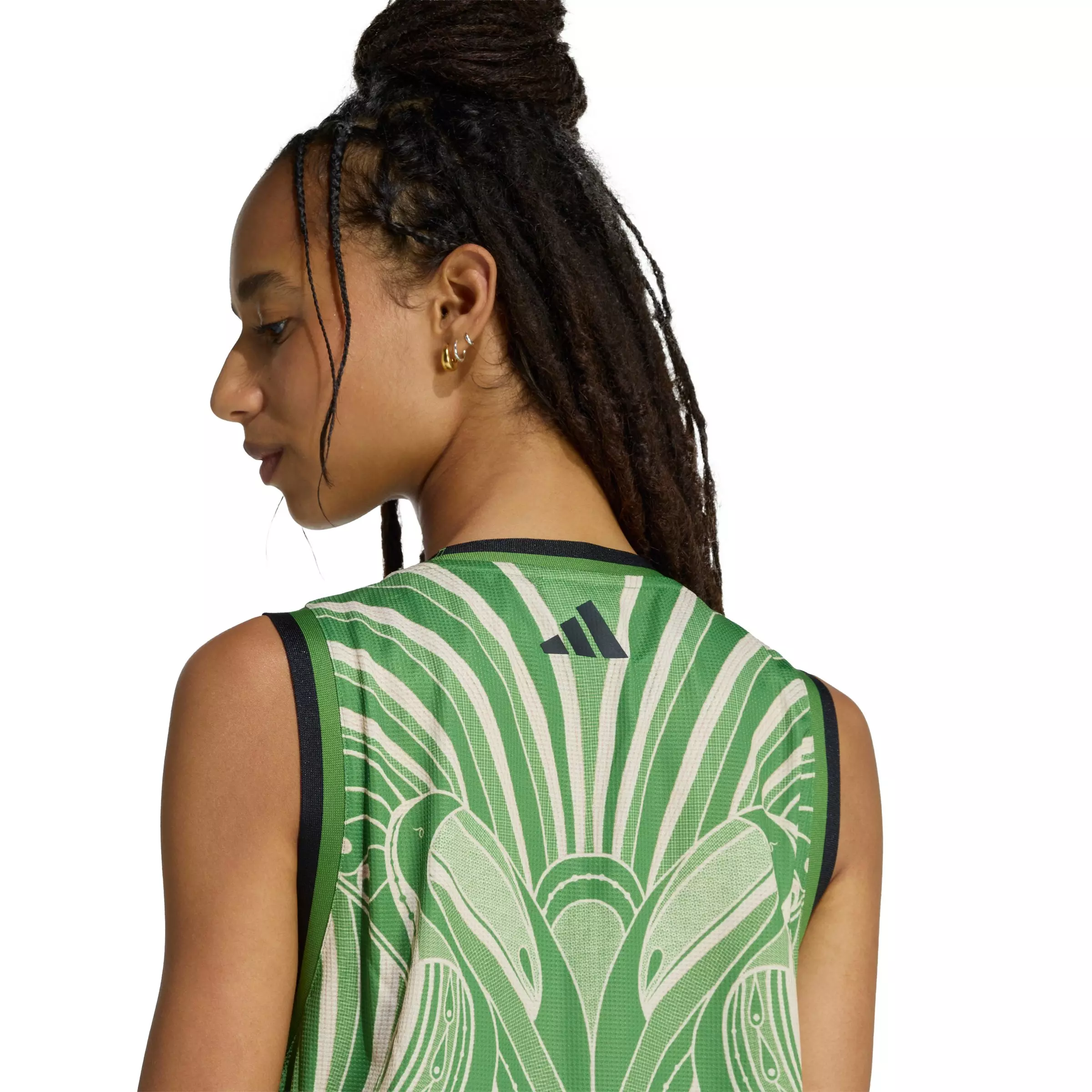 adidas Women's x FARM Rio Premium Dress - Green/Black - GREEN/BLACK