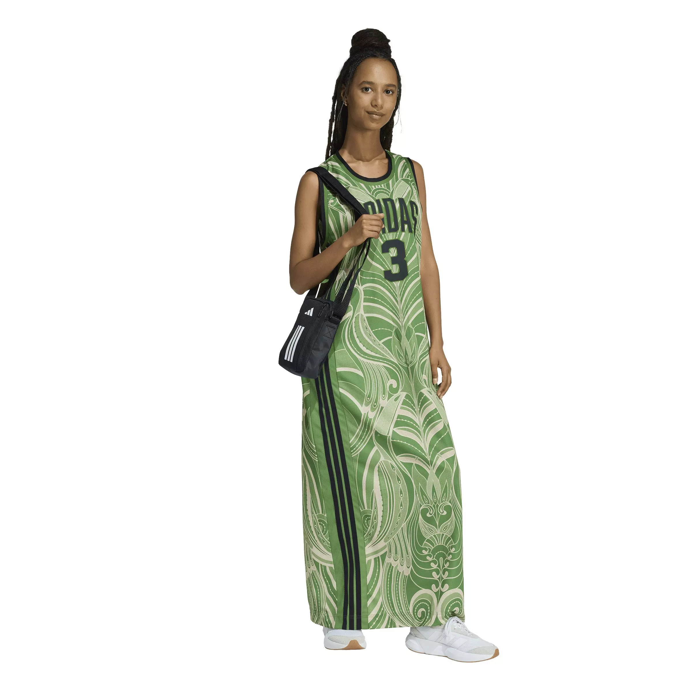 adidas Women's x FARM Rio Premium Dress - Green/Black - GREEN/BLACK