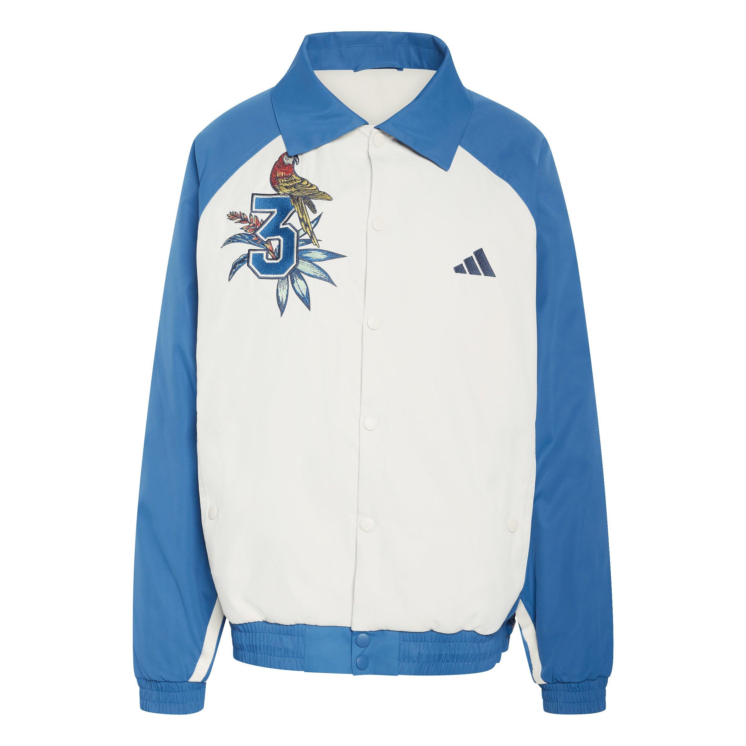 adidas Women's x FARM Rio Premium Jacket - Blue/White - BLUE/WHITE Thumbnail View 6