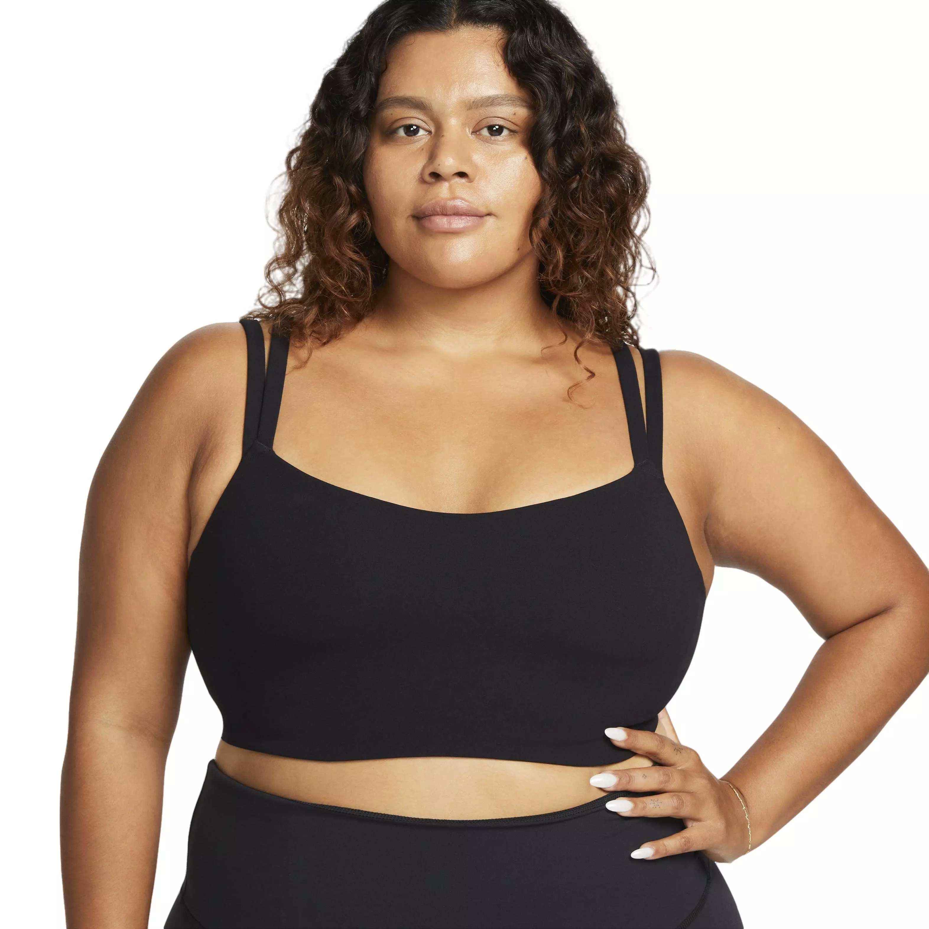 Nike Women's Alate Trace Light-Support Padded Strappy Sports Bra - BLACK