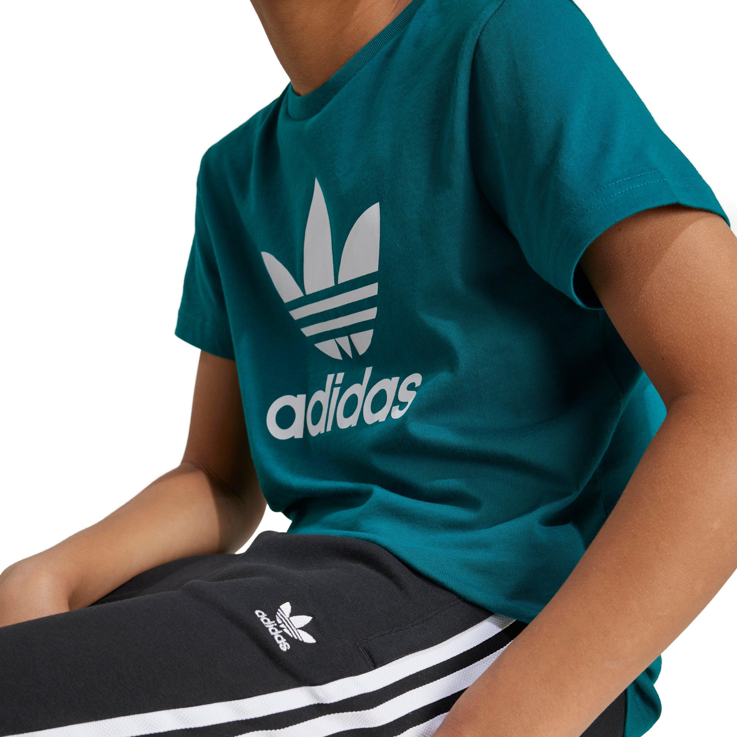 adidas Originals 3-Stripes Big Kids' Teal T-Shirt