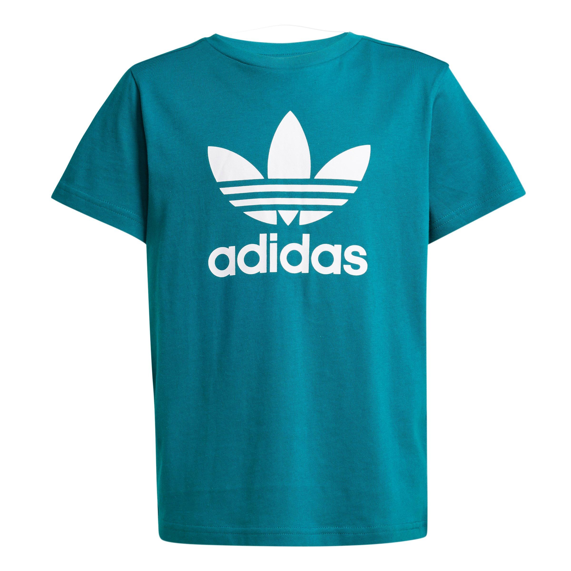 adidas Originals 3-Stripes Big Kids' Teal T-Shirt