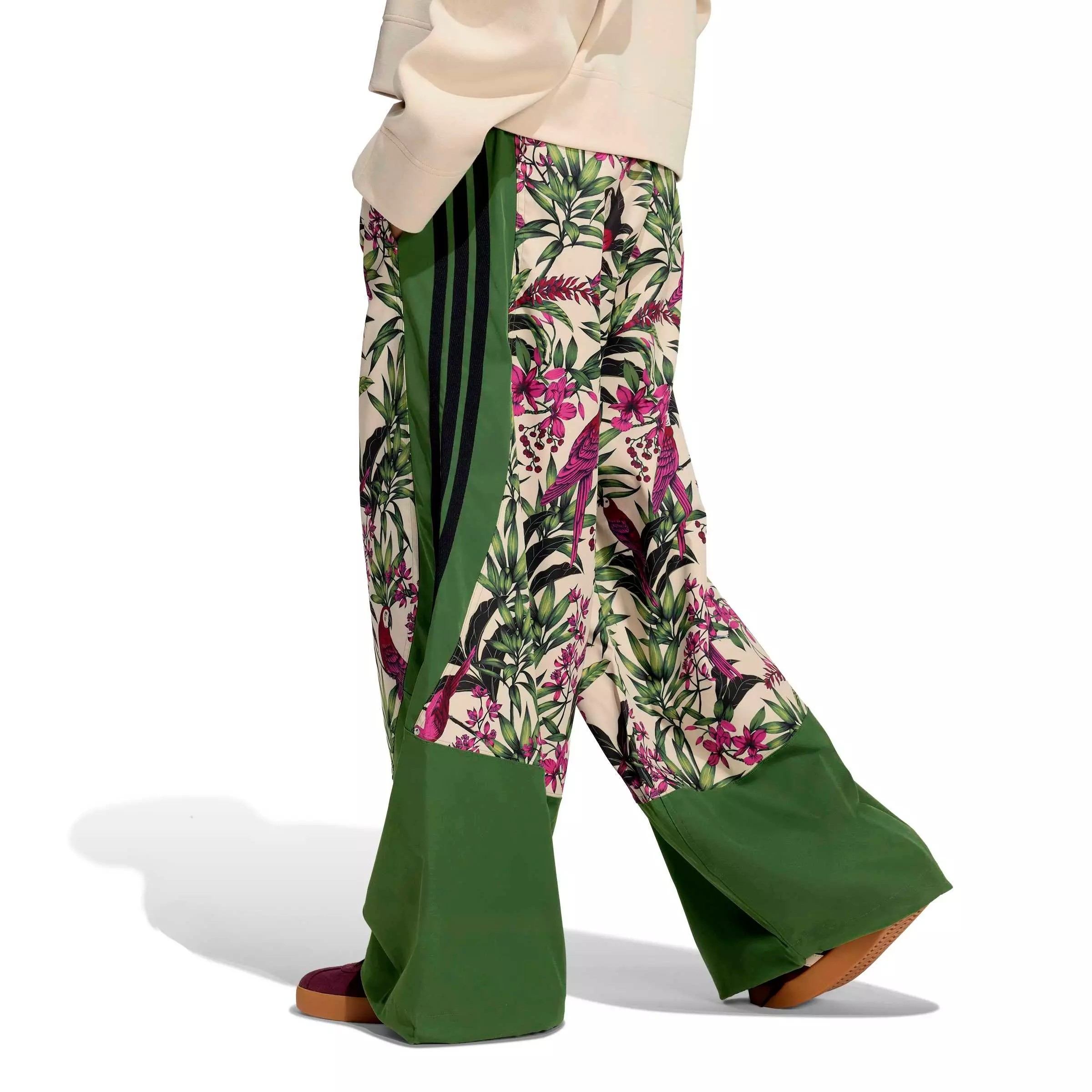 adidas Women's x FARM Rio Premium Pants - Green/White - GREEN/WHITE