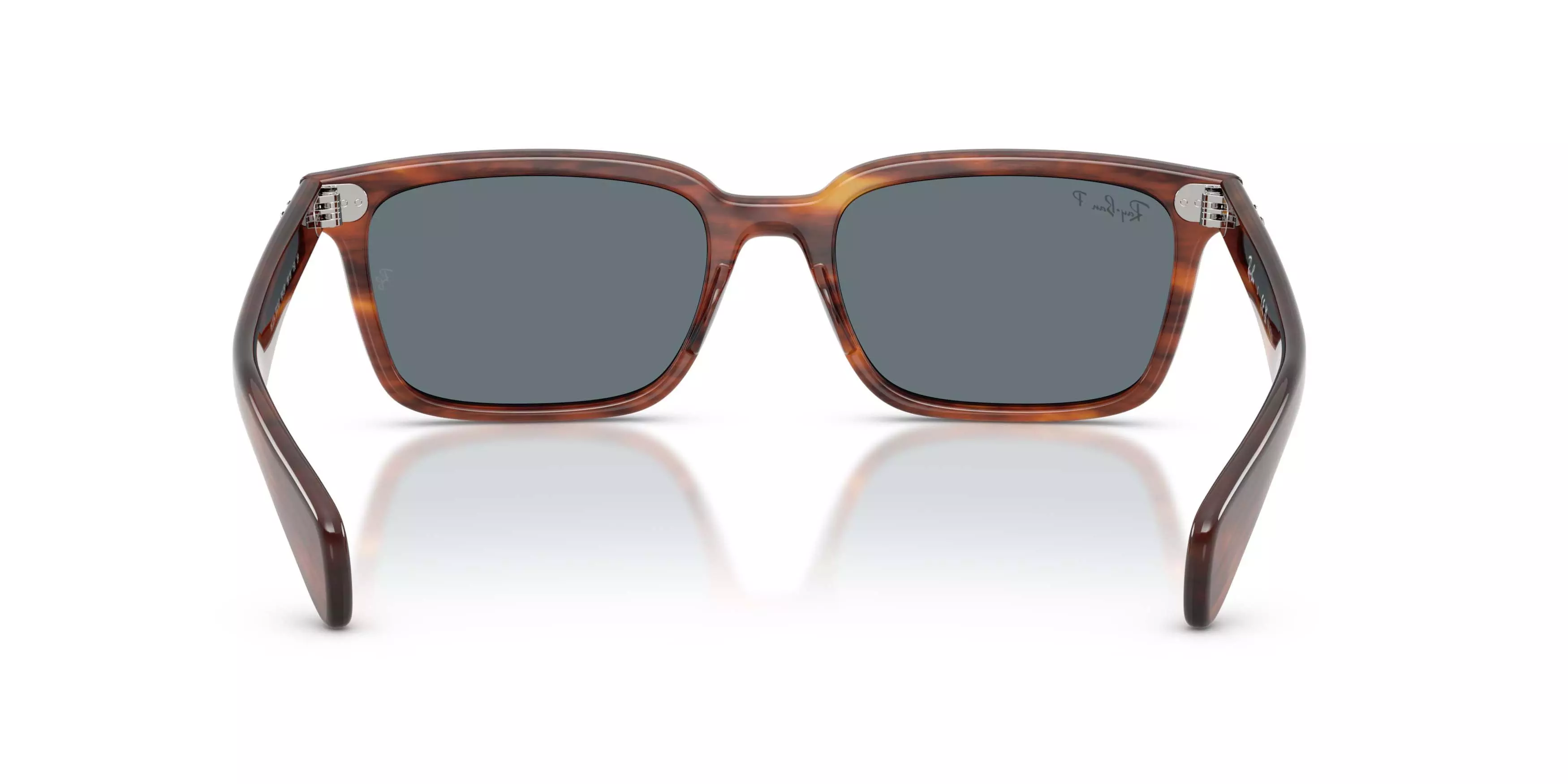 Ray-Ban Brunel Dark Blue Polarized Sunglasses - Striped Havana - BROWN/DARK BLUE