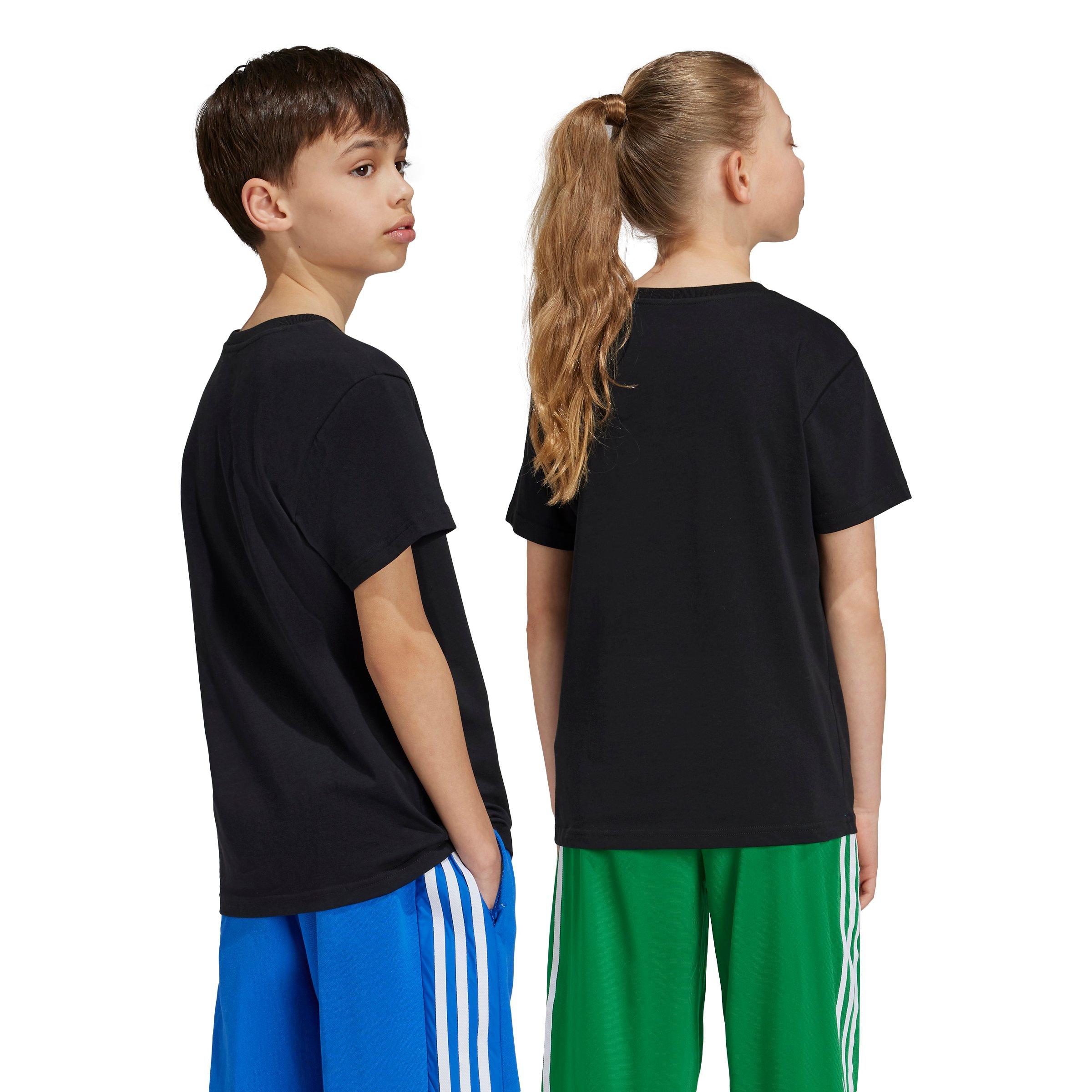 adidas Originals 3-Stripes Big Kids' Black/White T-Shirt