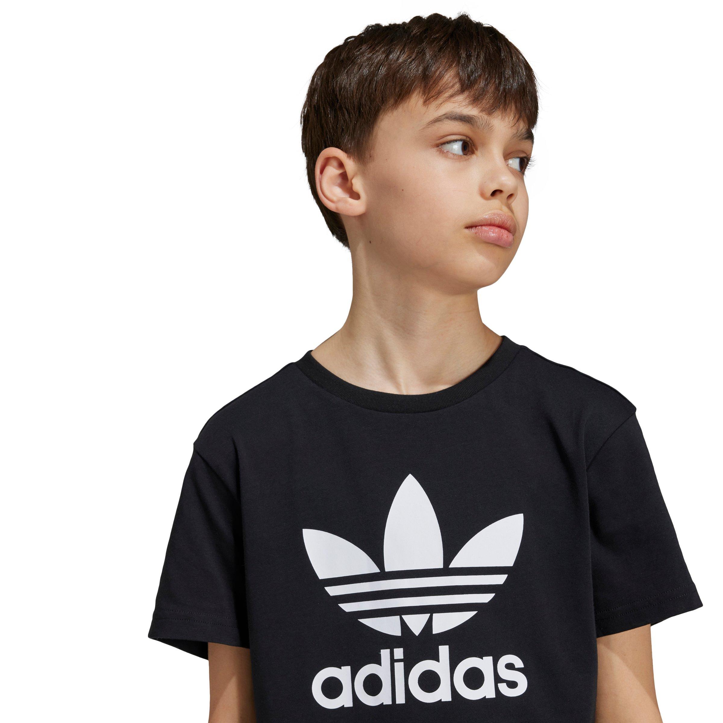 adidas Originals 3-Stripes Big Kids' Black/White T-Shirt