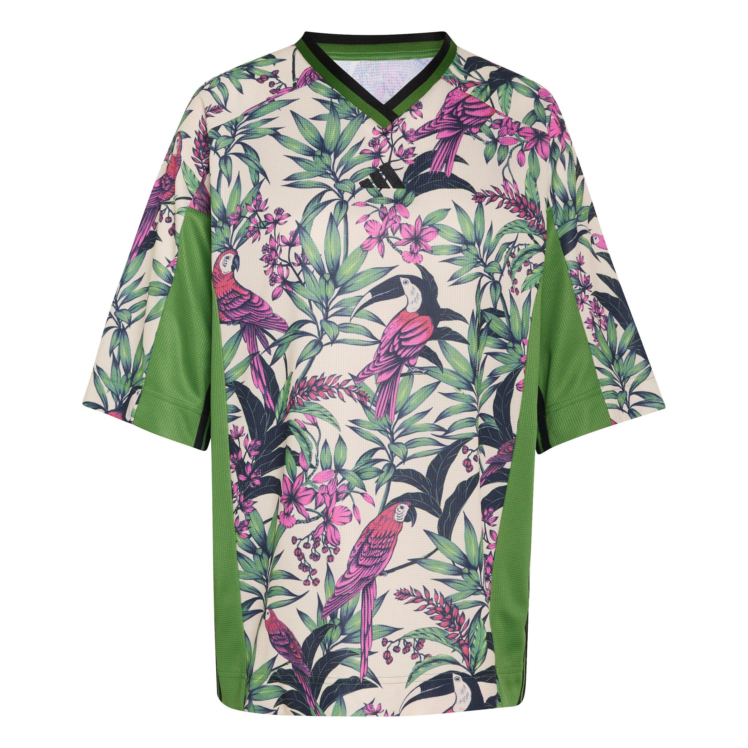 adidas Women's x FARM Rio Premium T-Shirt - Green/White - GREEN/WHITE Thumbnail View 5