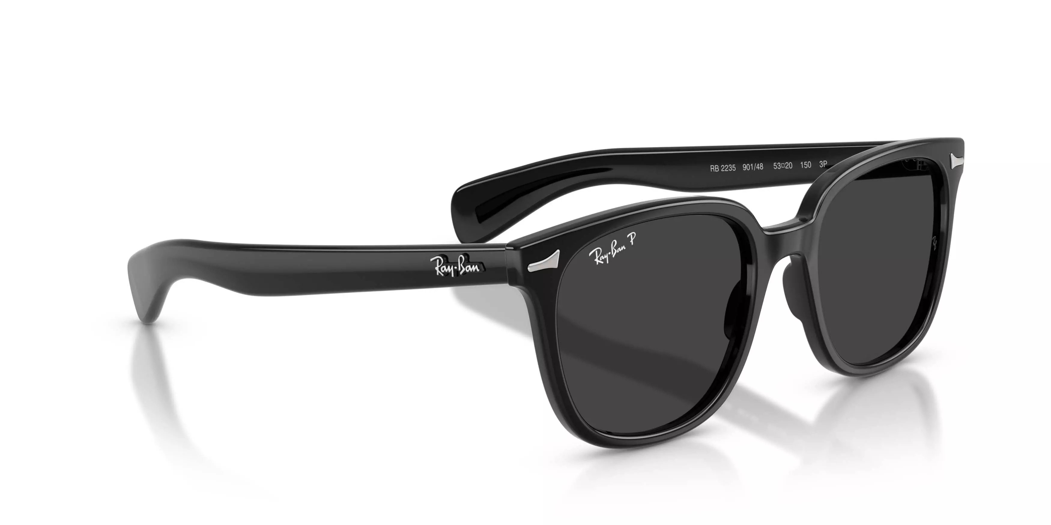 Ray-Ban Brunel II Black Polarized Sunglasses - Black - BLACK