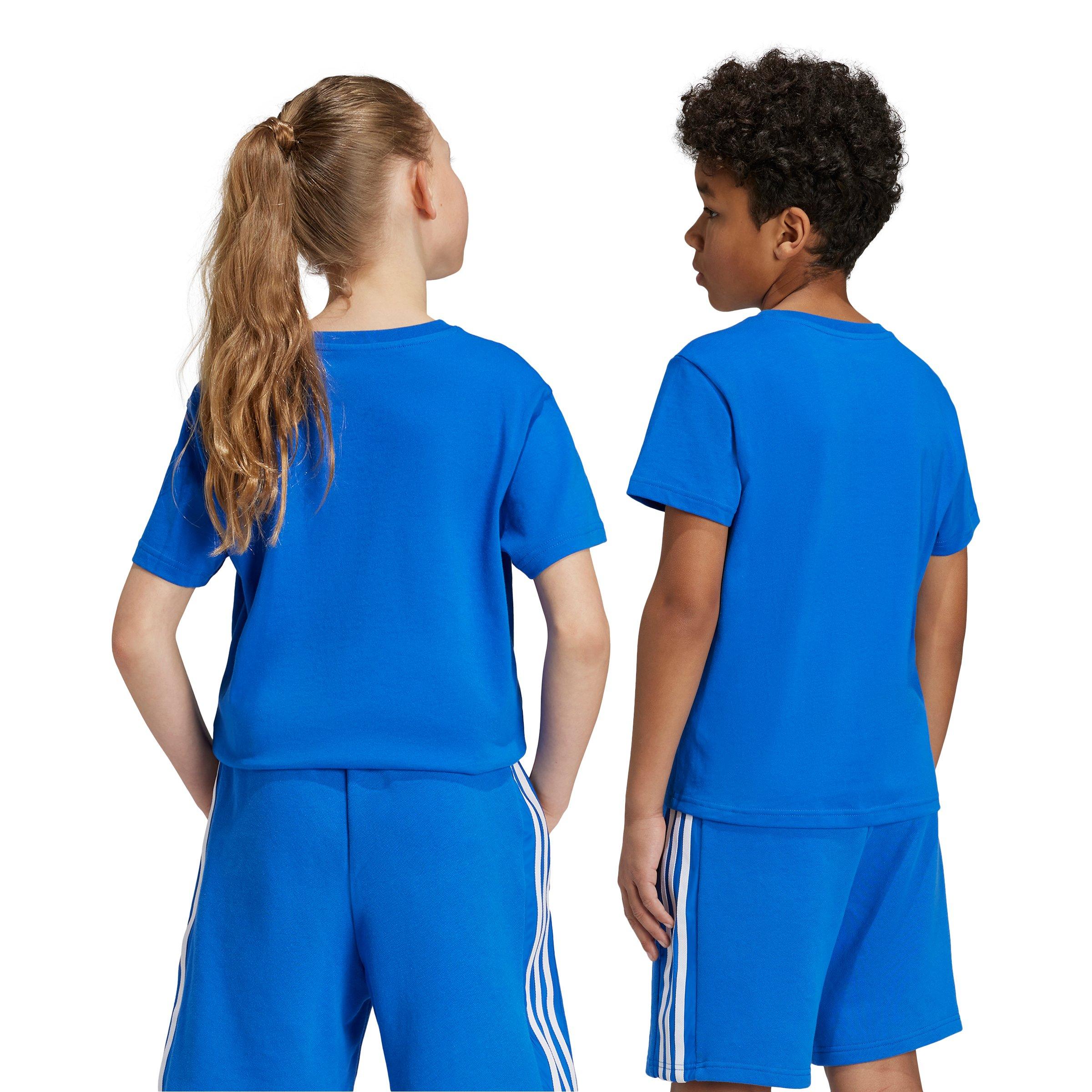 adidas Originals 3-Stripes Big Kids' Blue T-Shirt