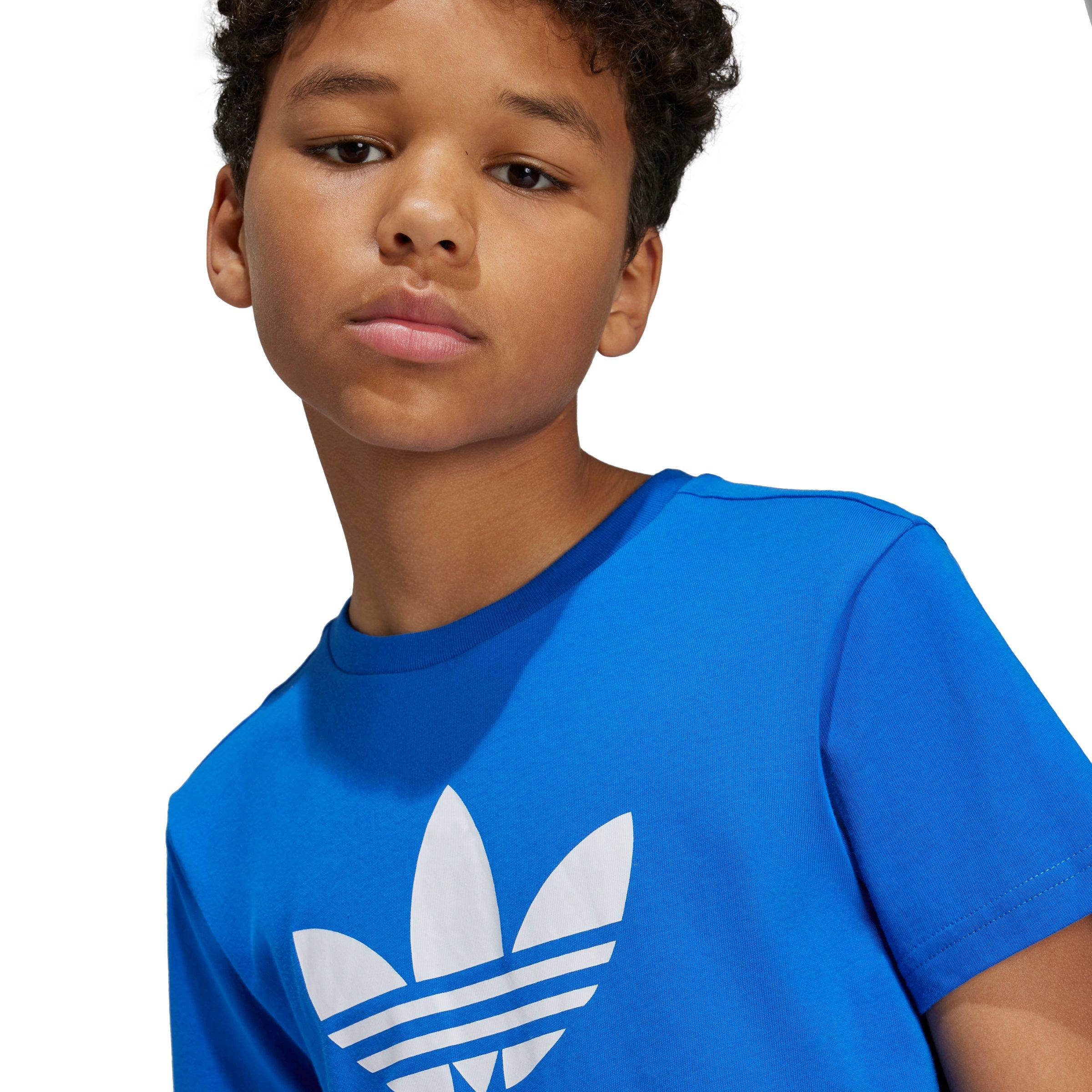 adidas Originals 3-Stripes Big Kids' Blue T-Shirt