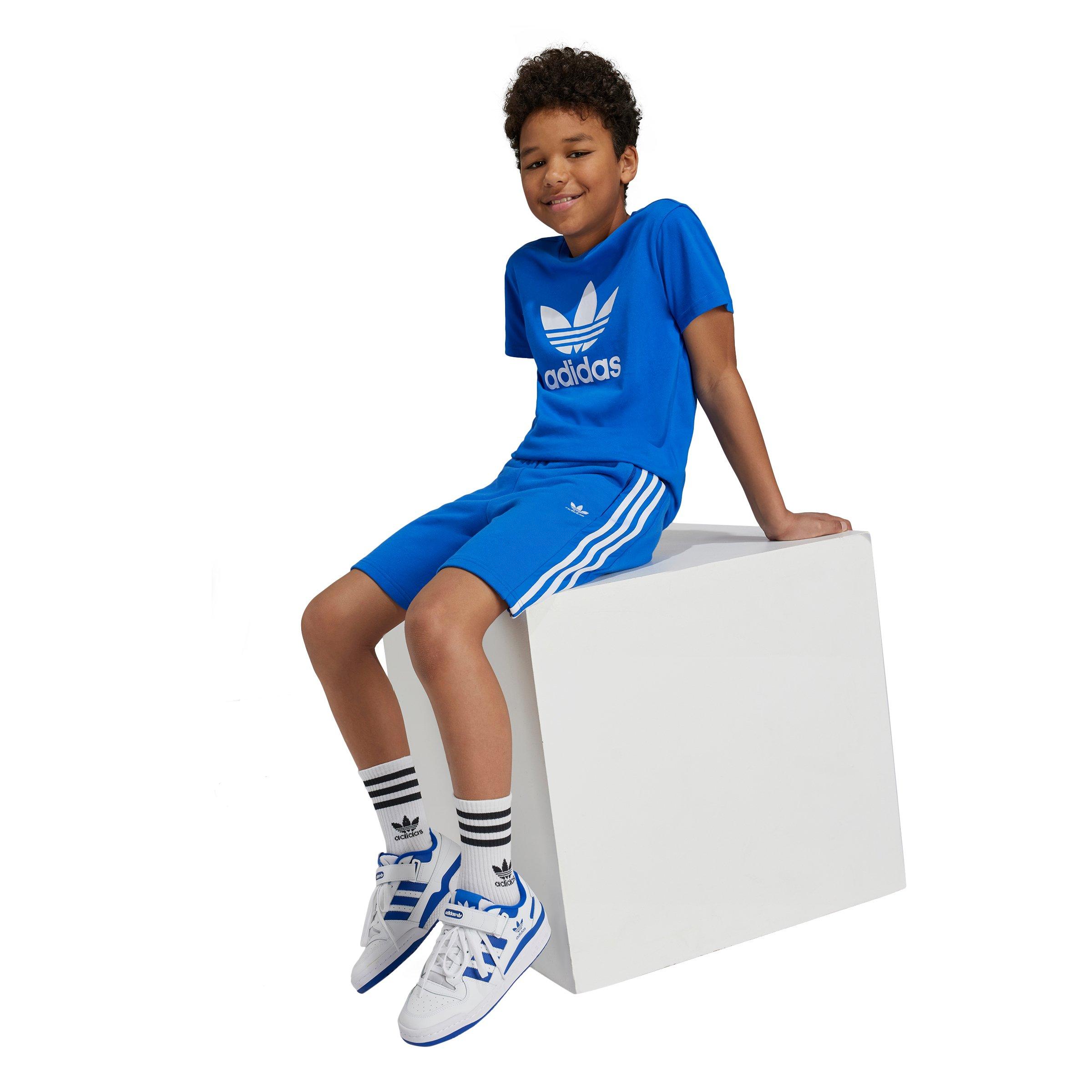 adidas Originals 3-Stripes Big Kids' Blue T-Shirt