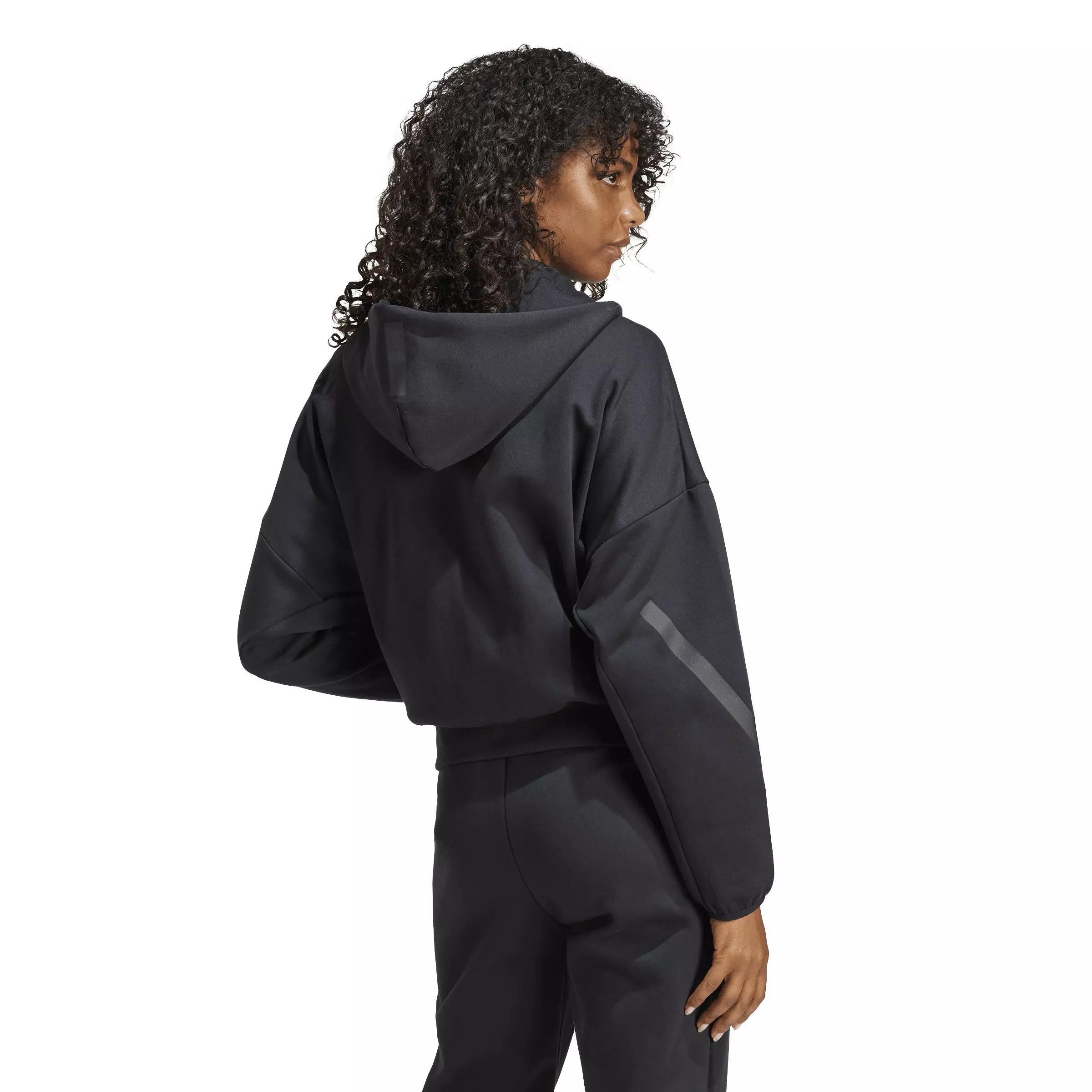 adidas Women's Z.N.E. Full-Zip Hooded Jacket - Black - BLACK