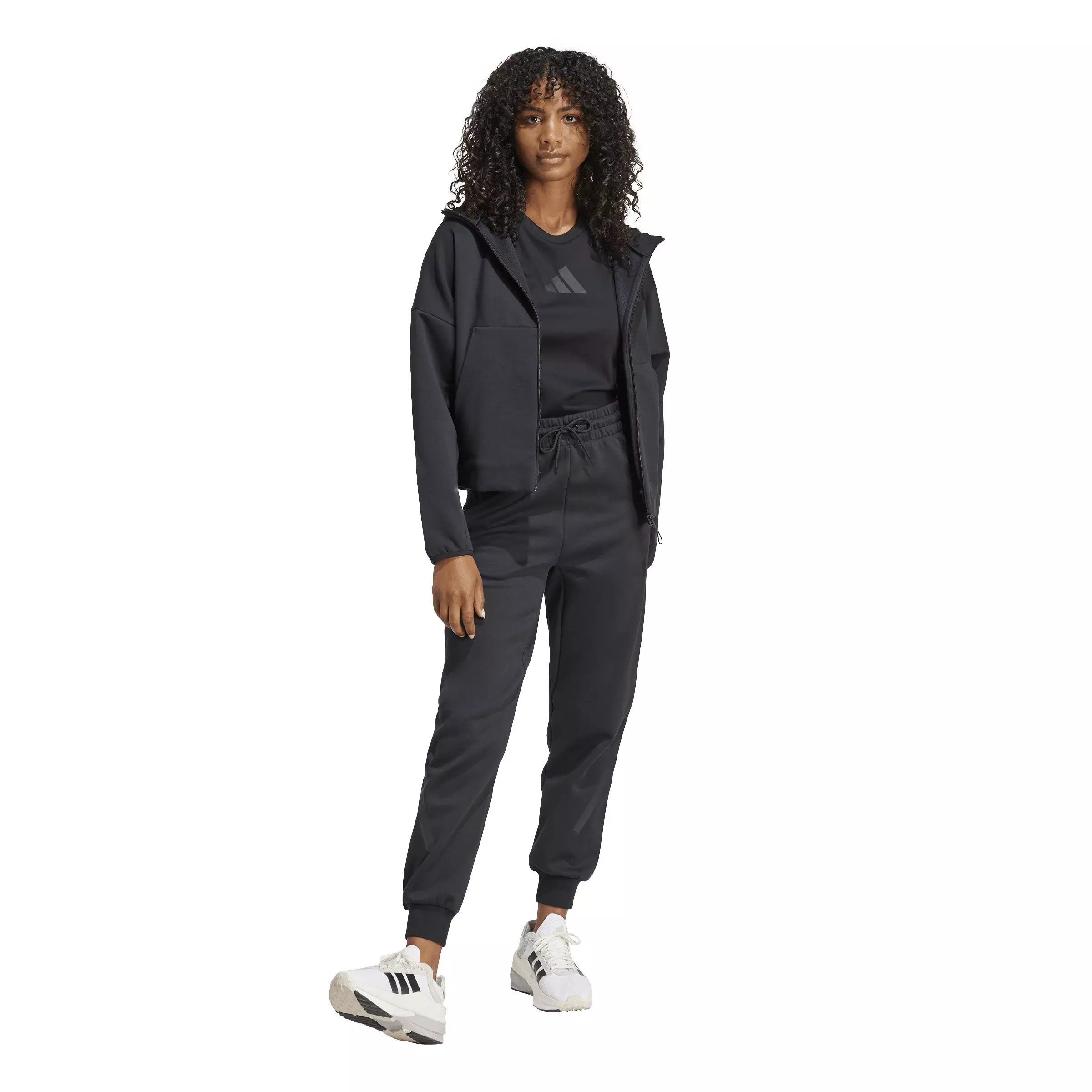 adidas Women's Z.N.E. Full-Zip Hooded Jacket - Black - BLACK