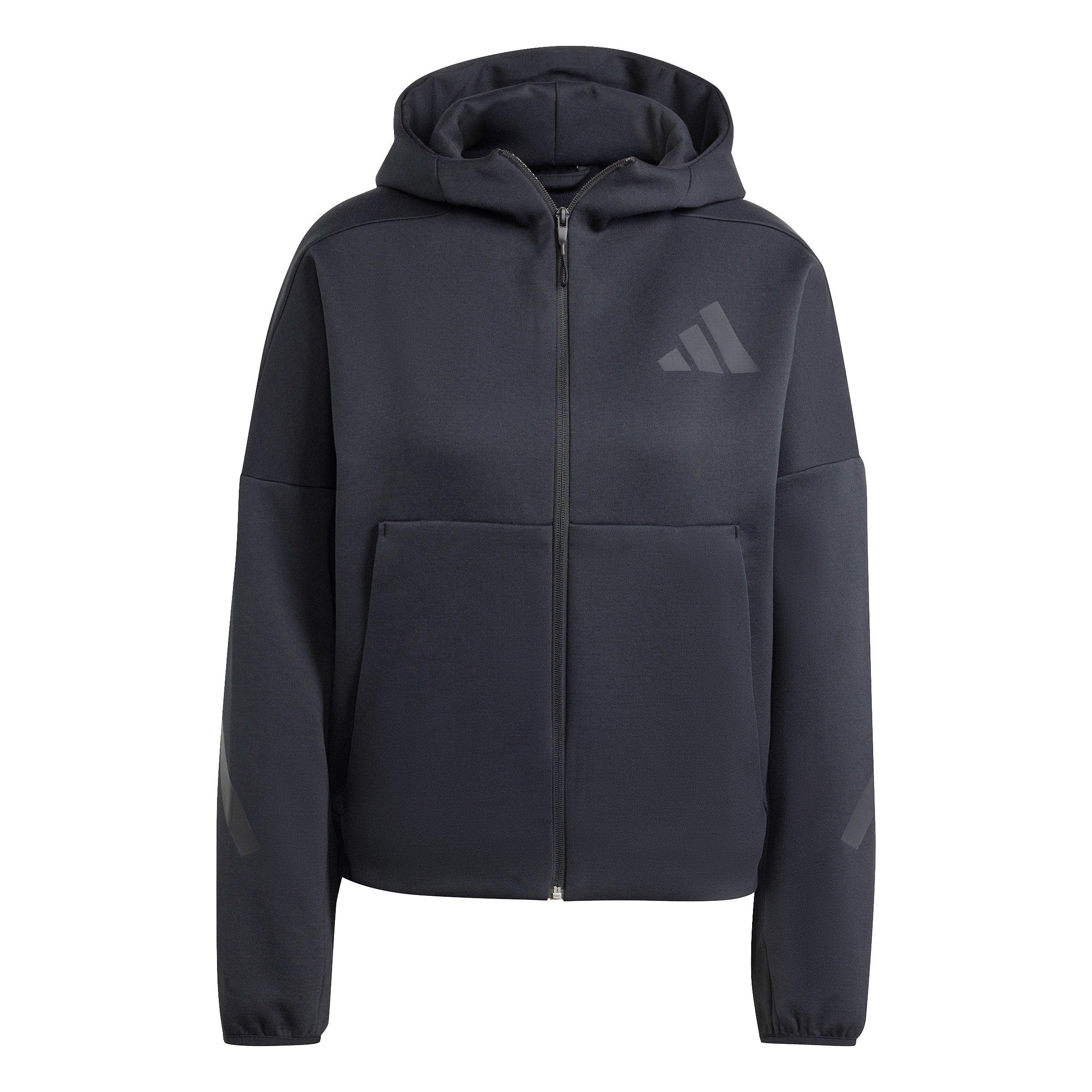 adidas Women's Z.N.E. Full-Zip Hooded Jacket - Black - BLACK Thumbnail View 7