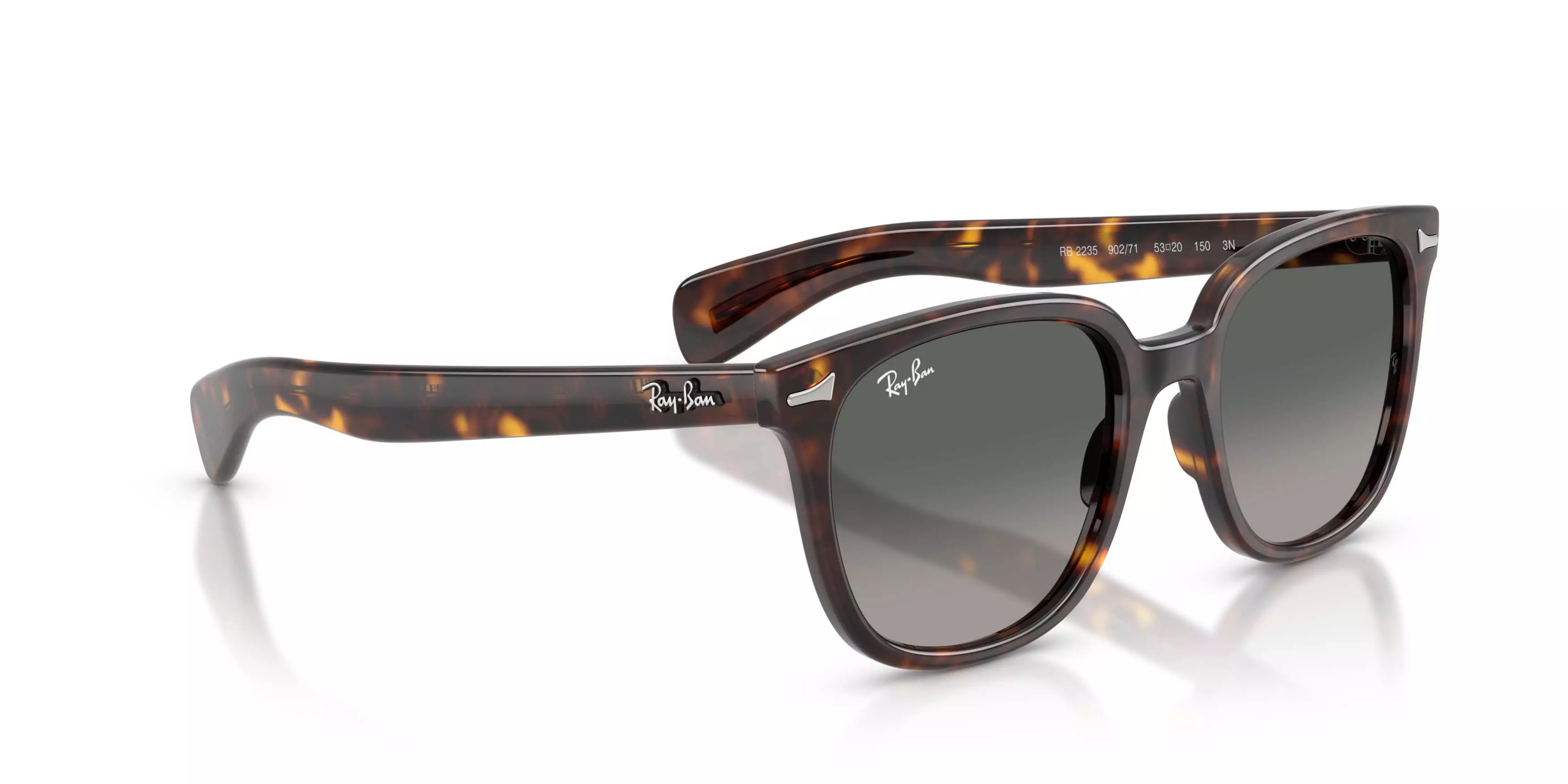 Ray-Ban Brunel II Light Grey Gradient Dark Grey Sunglasses - Havana - BROWN/GREY