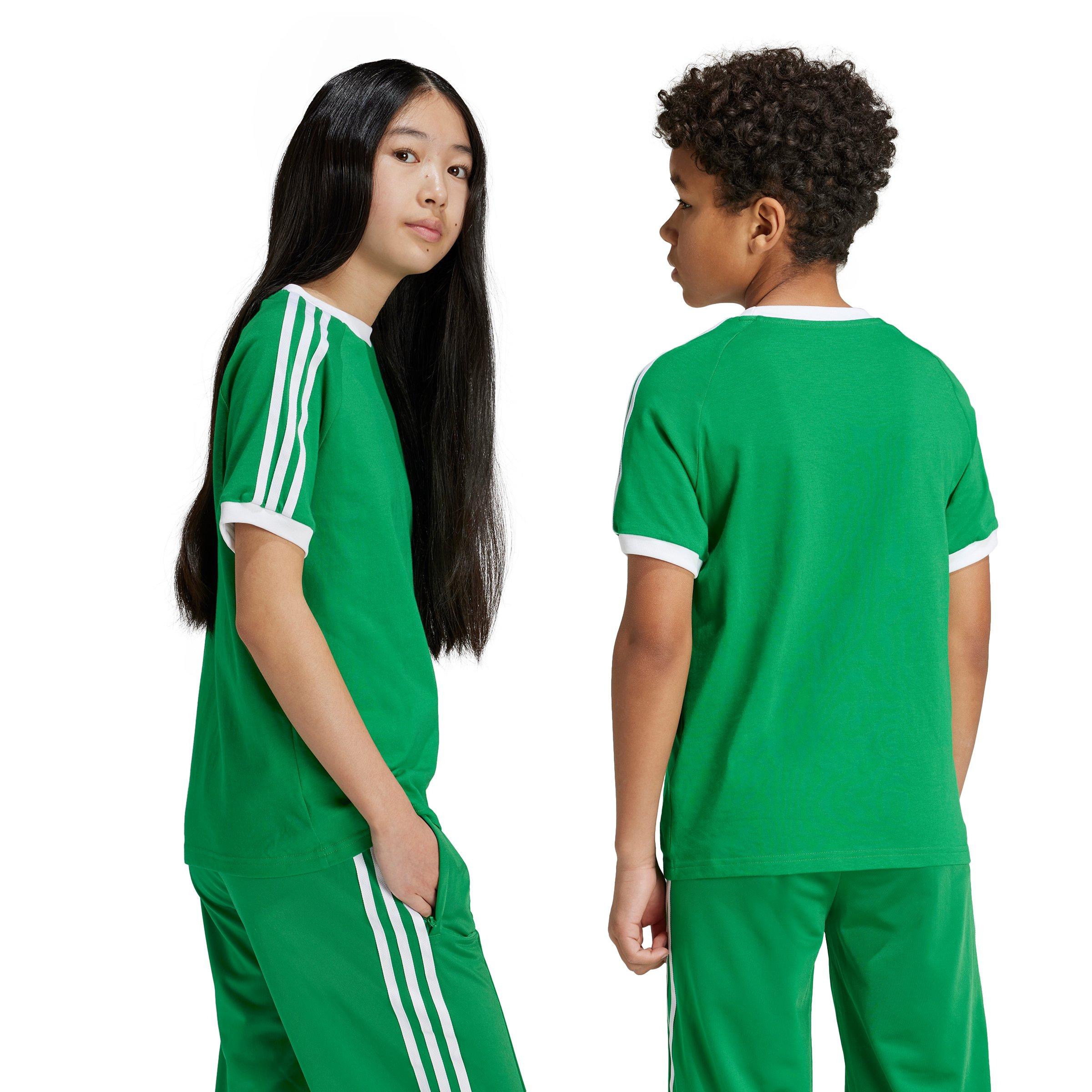 adidas Originals 3-Stripes Big Kids' Green T-Shirt