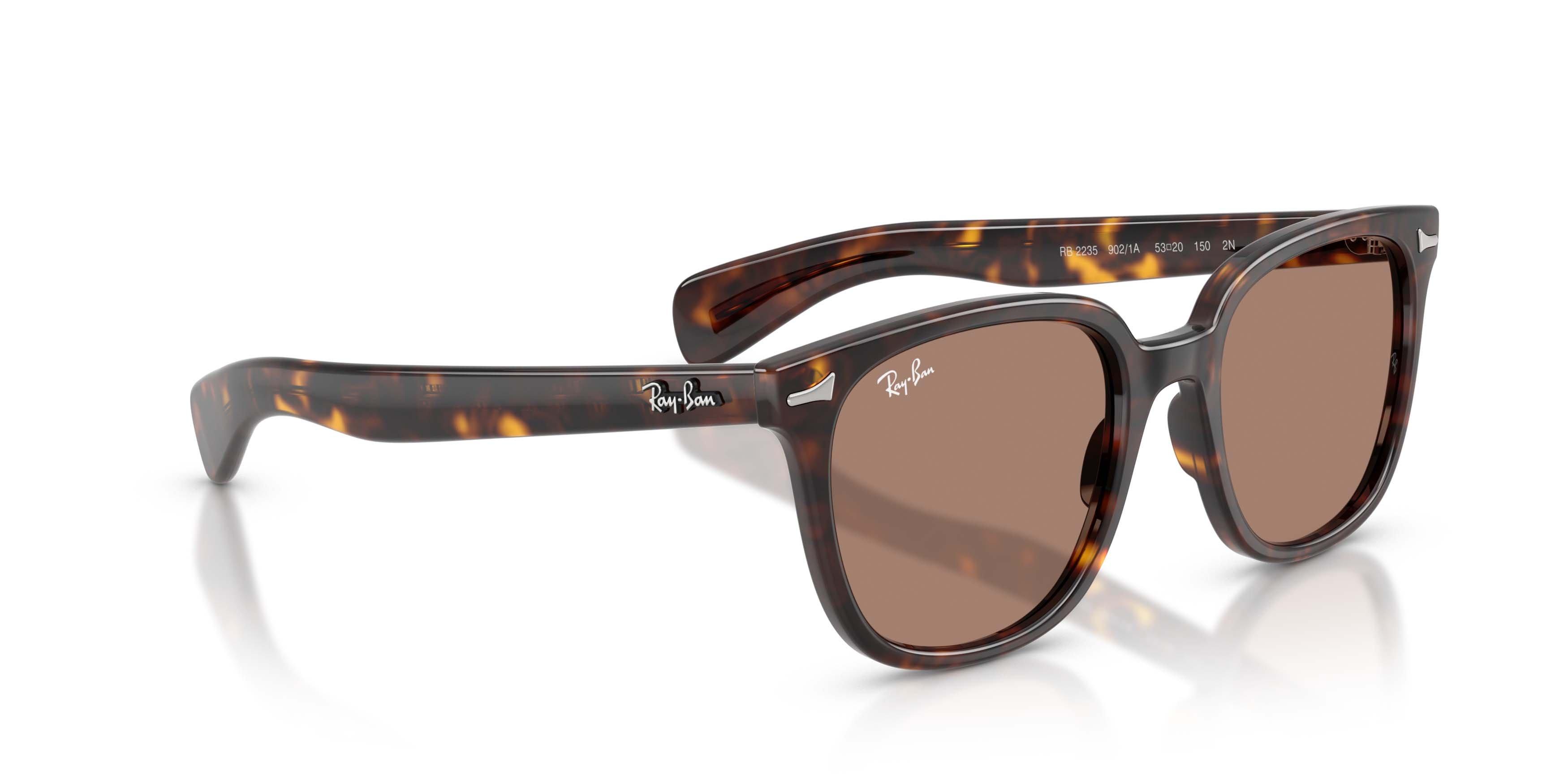 Ray-Ban Brunel II Light Violet Sunglasses - Havana - BROWN/PURPLE