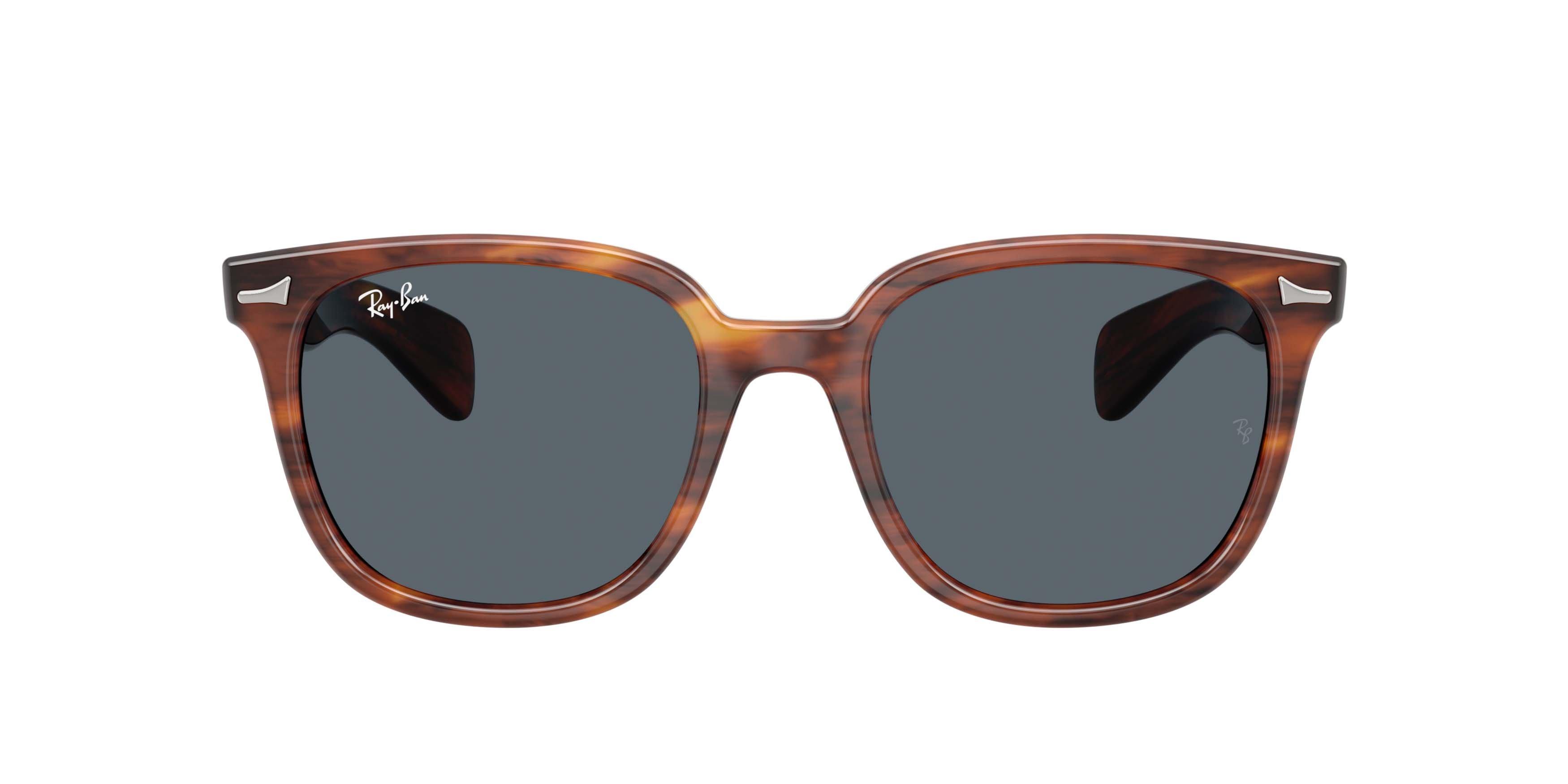 Ray-Ban Brunel II Blue Sunglasses - Striped Havana - BROWN/BLUE