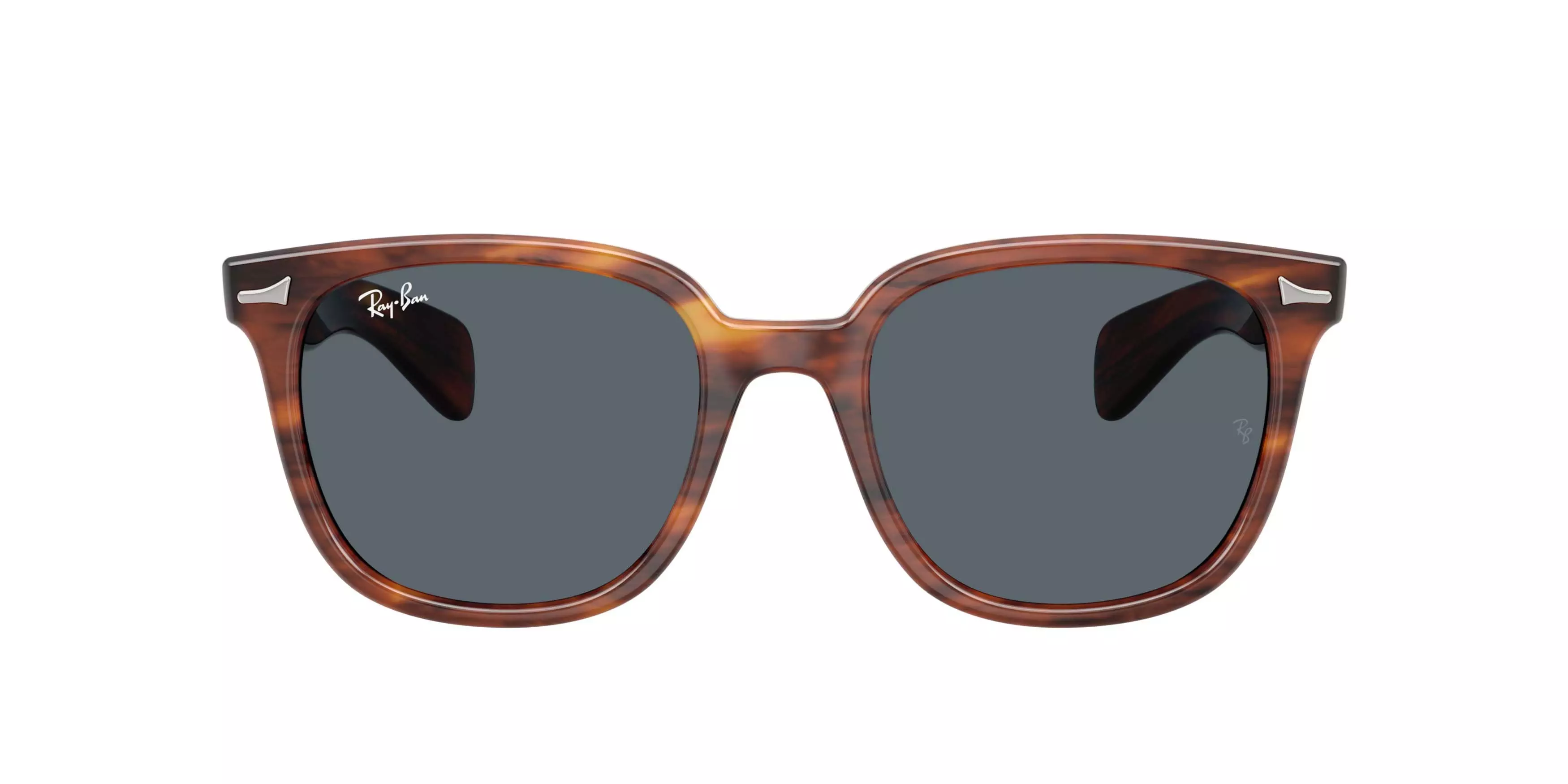 Ray-Ban Brunel II Blue Sunglasses - Striped Havana - BROWN/BLUE