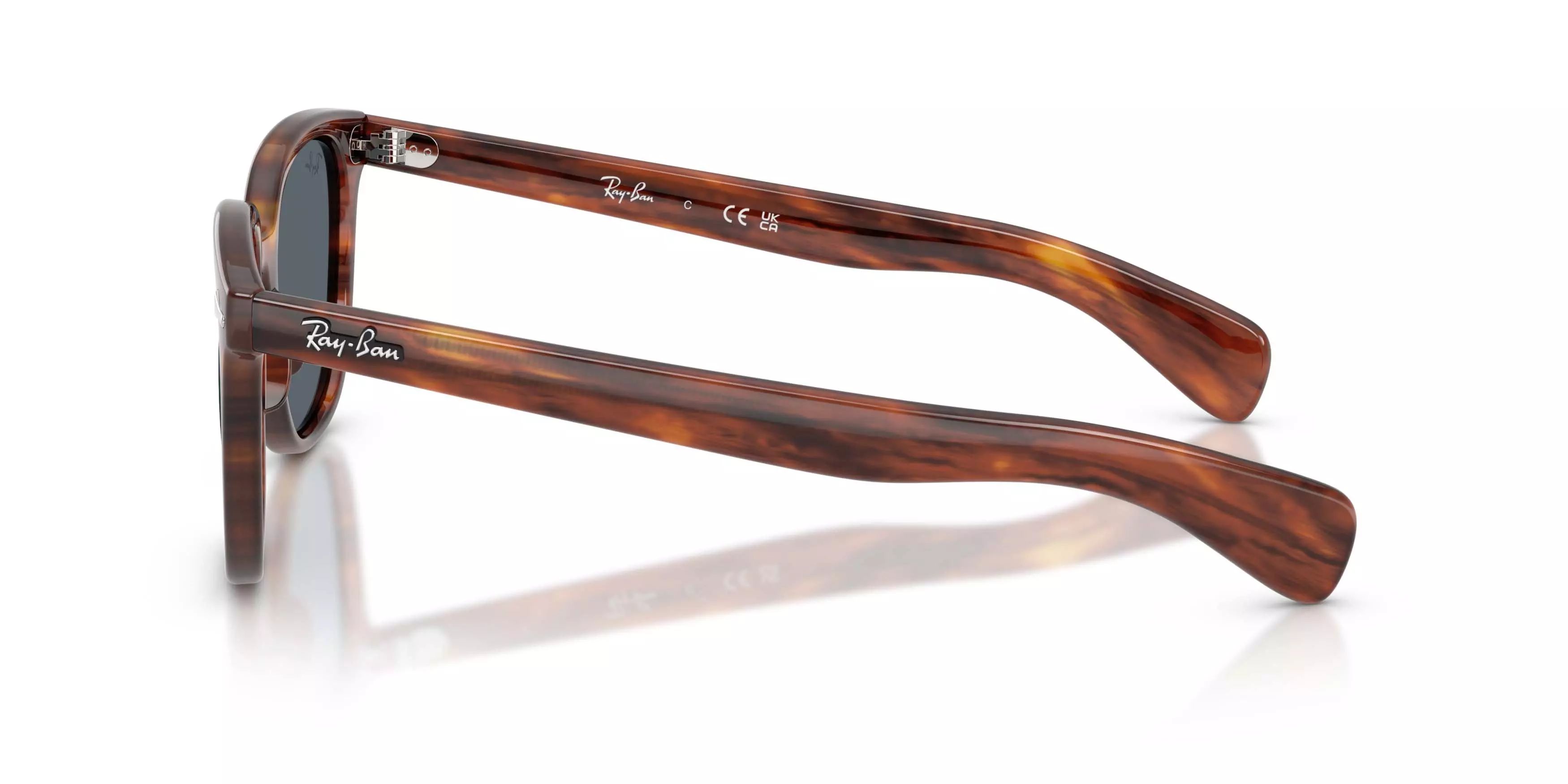 Ray-Ban Brunel II Blue Sunglasses - Striped Havana - BROWN/BLUE