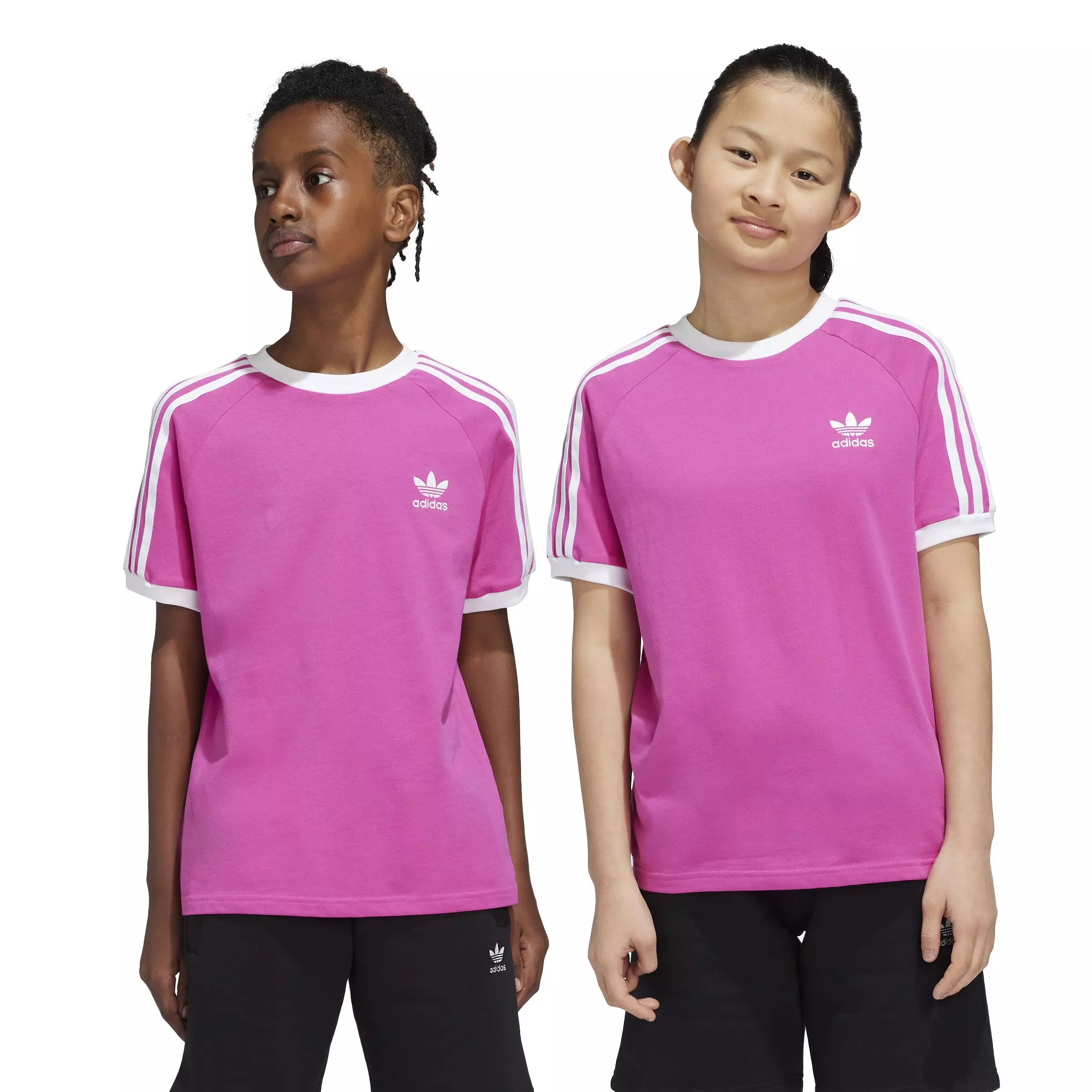 adidas Originals Big Kids 3-Stripes adicolor Trefoil Lifestyle T-Shirt -Pink - PINK