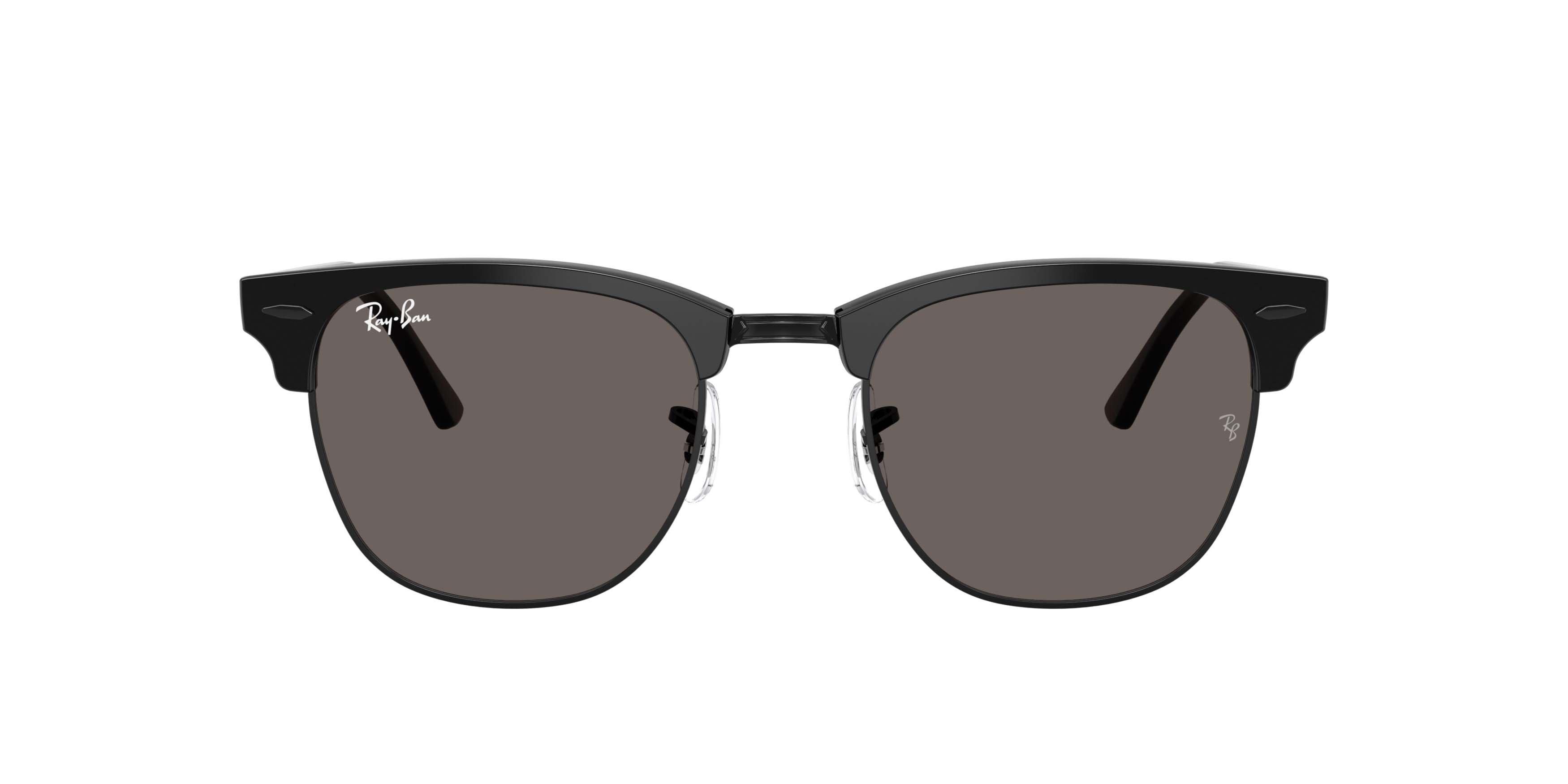 Ray-Ban Clubmaster Classic Dark Grey Sunglasses - Black On Black - BLACK/GREY