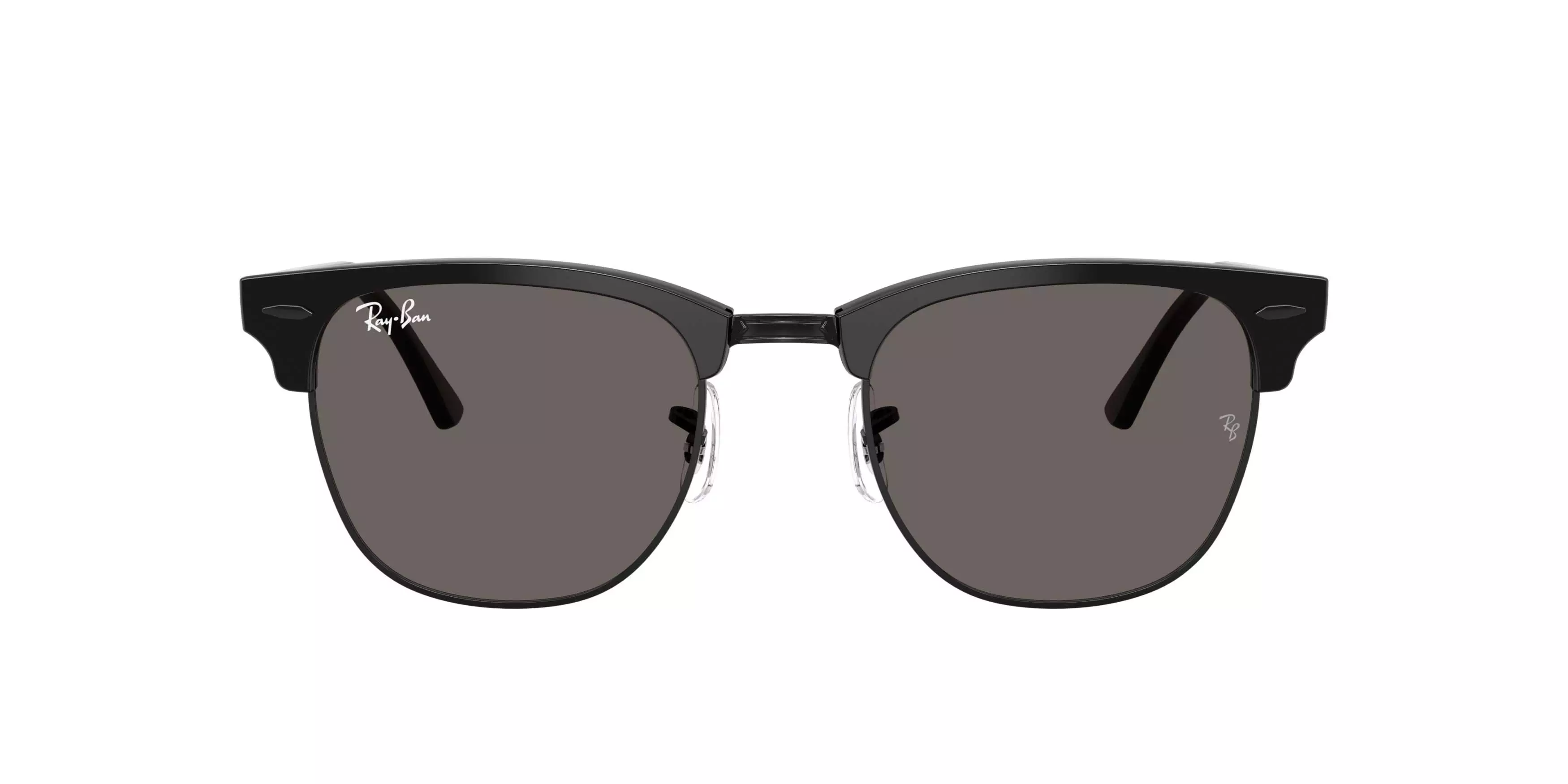 Ray-Ban Clubmaster Classic Dark Grey Sunglasses - Black On Black - BLACK/GREY